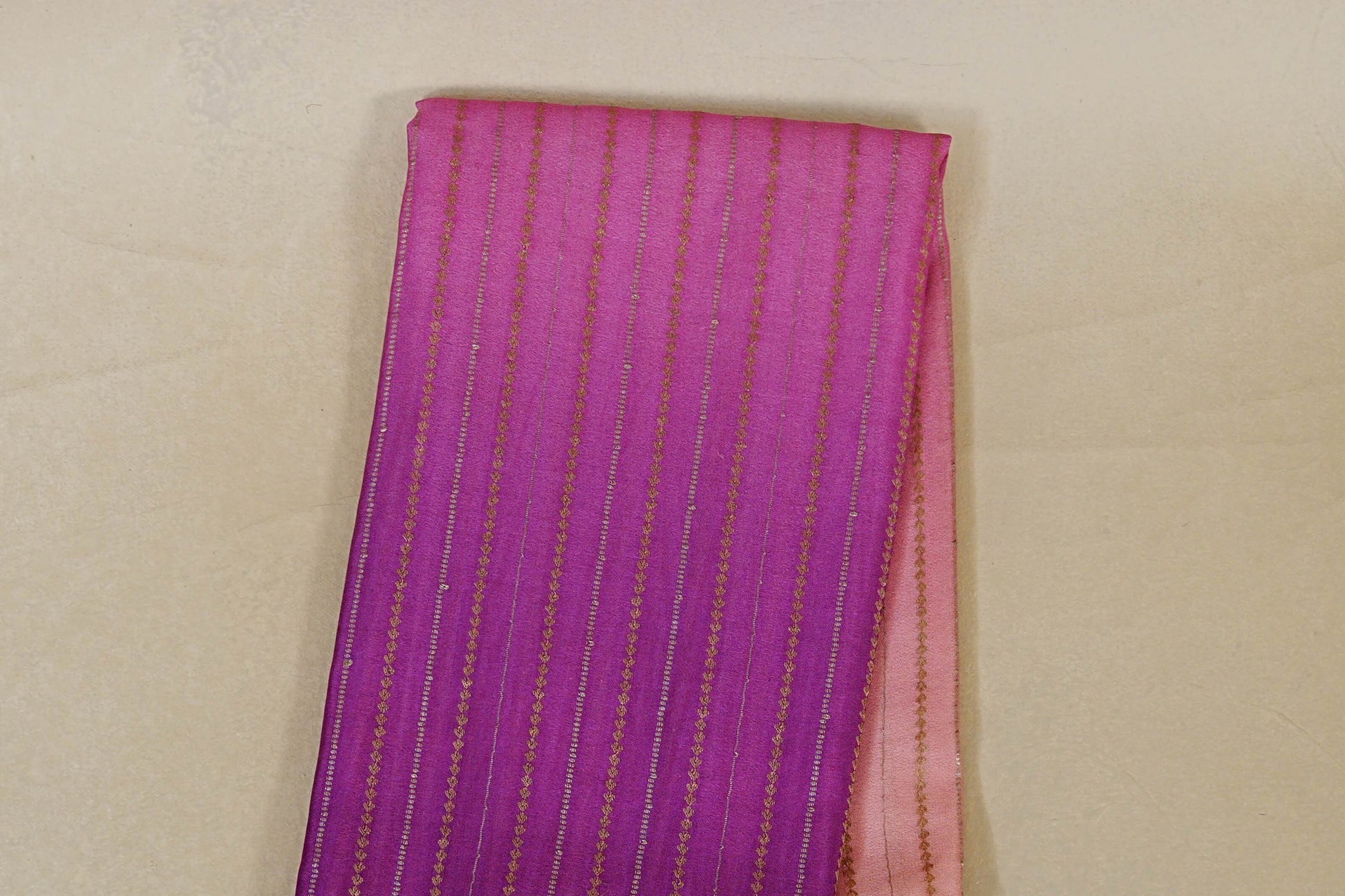 Dual Tone Purple and Baby Pink Mysore Silk Saree body zoom