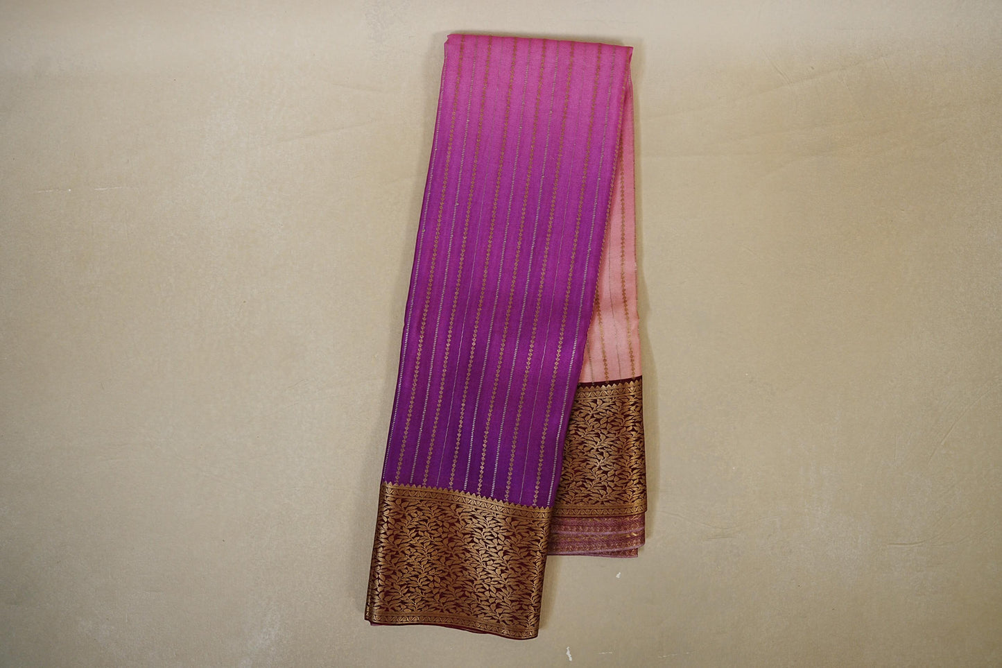 Dual Tone Purple and Baby Pink Mysore Silk Saree online