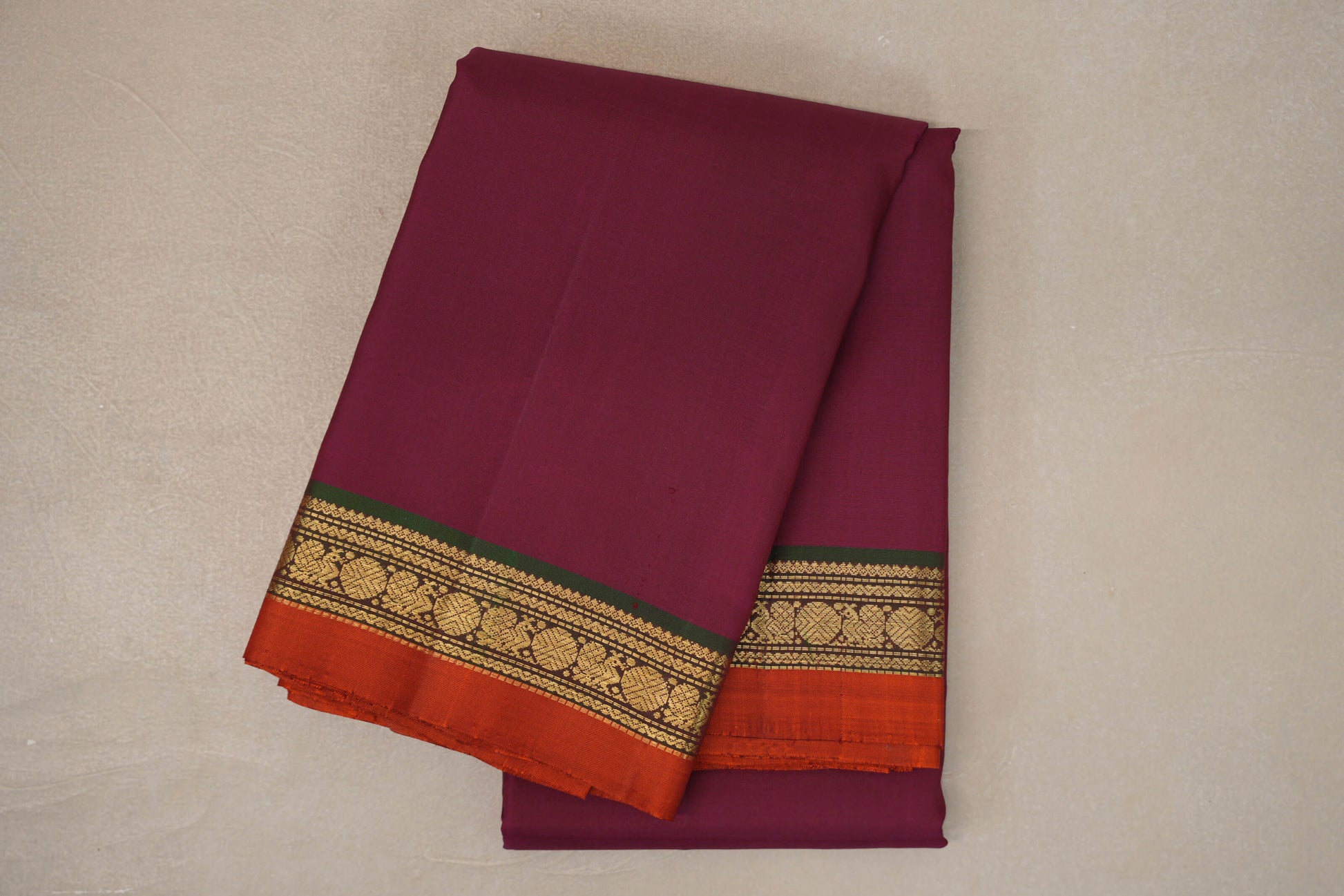 Deep Magenta Vintage Kanjivaram Silk Saree
