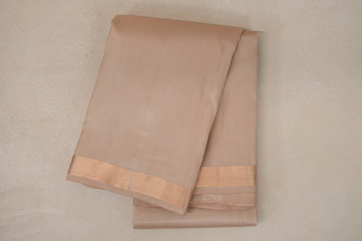 Dark Beige Light Weight Kanjivaram Silk Saree SS9629