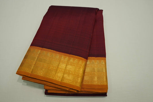 Deep maroon vintage kanchipuram silk saree