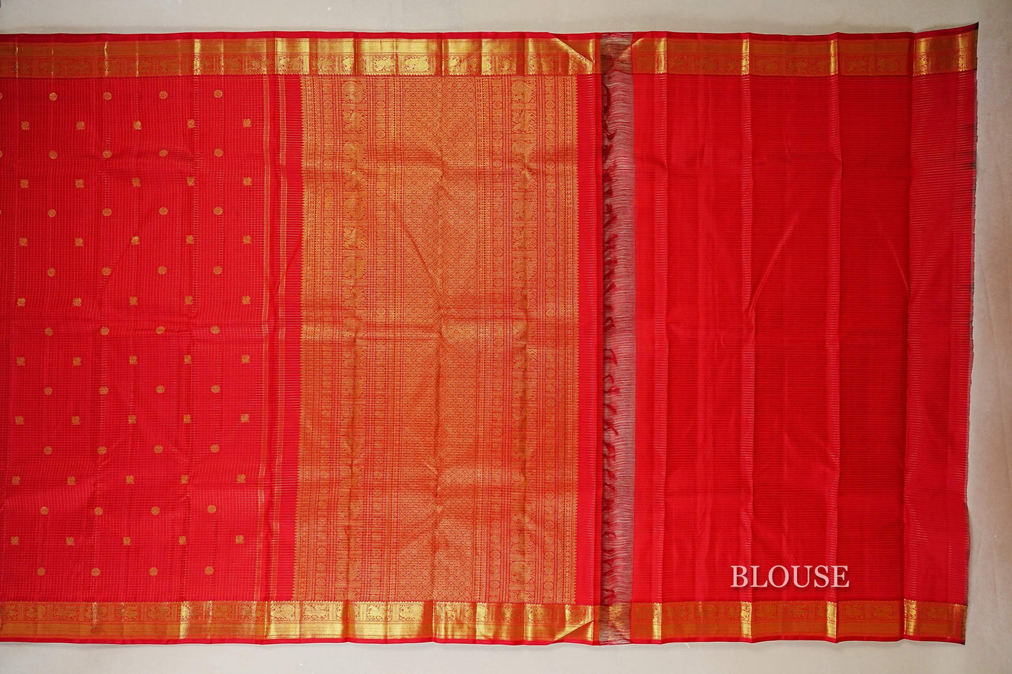 Red Heirloom Kanjivaram Silk Saree blouse
