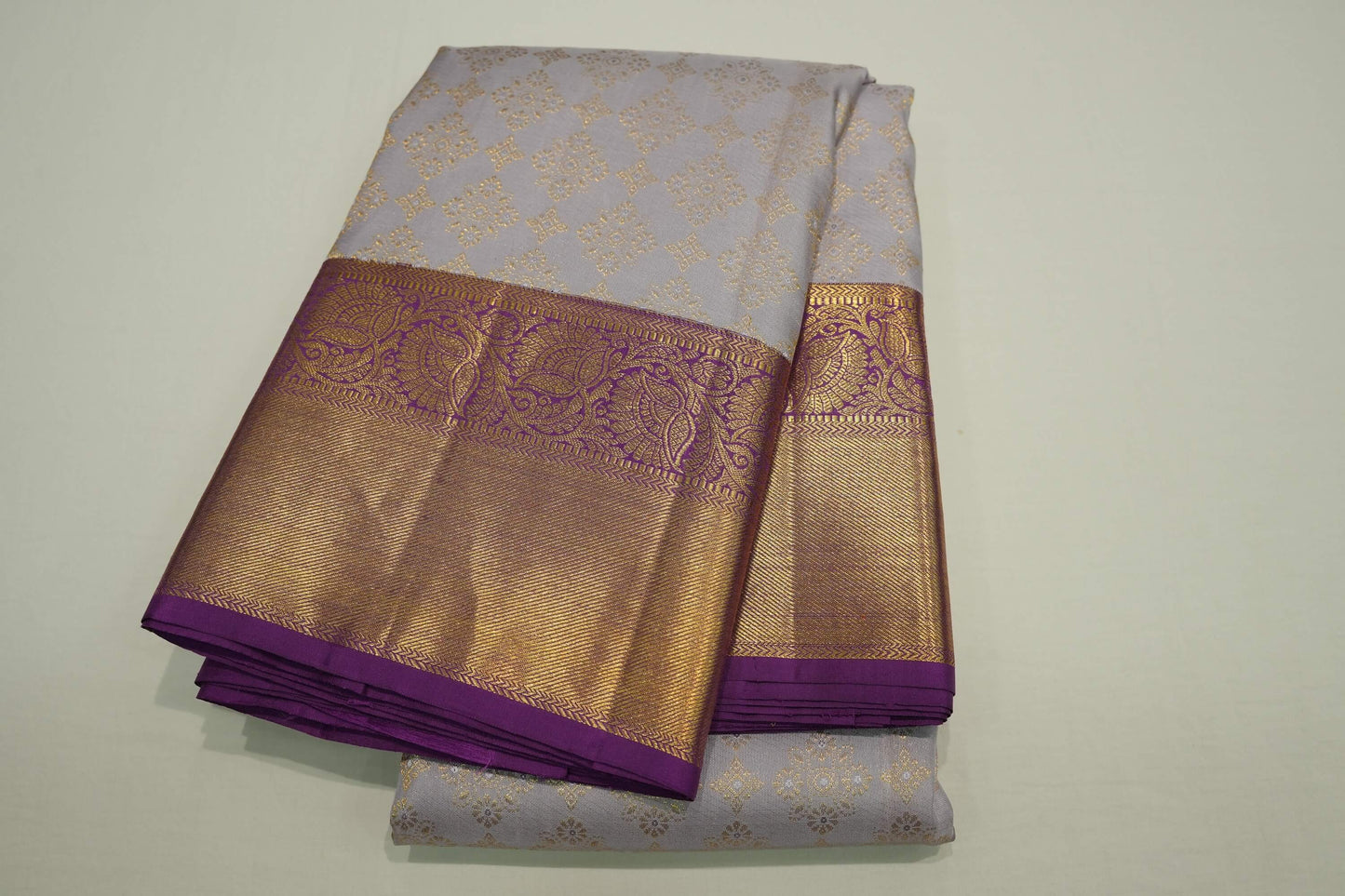 Lavender vintage kanchipuram silk saree