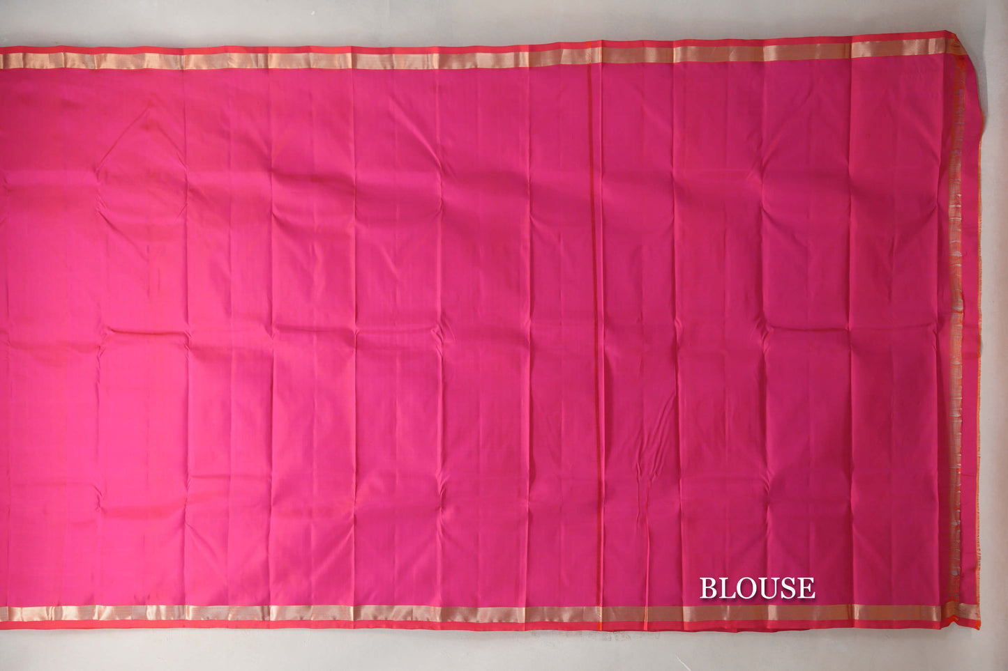 Orangish Pink Light Weight Kanjivaram Silk Saree blouse