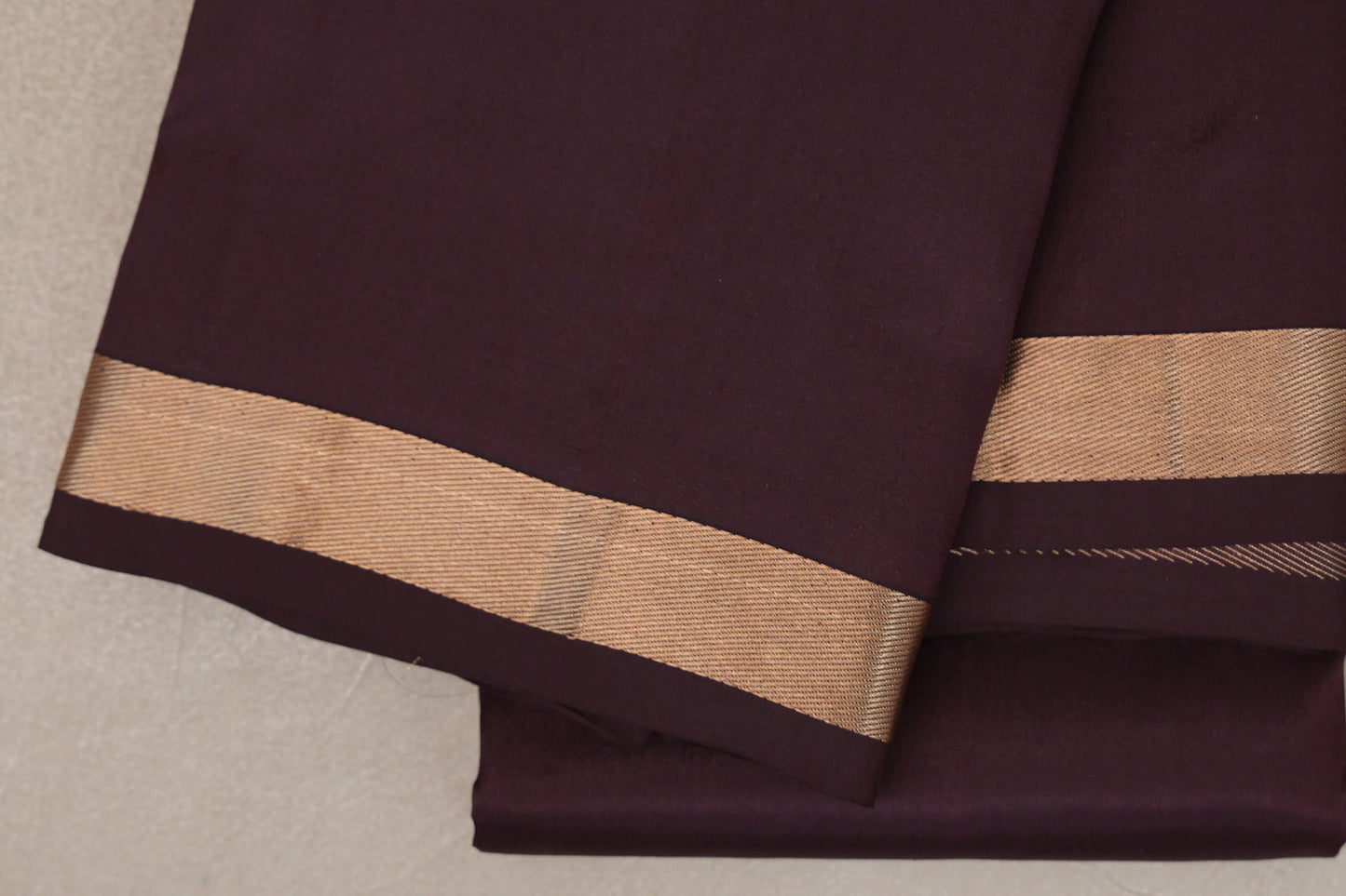 Dark Coffee Brown Light Weight Kanjivaram Silk Saree border