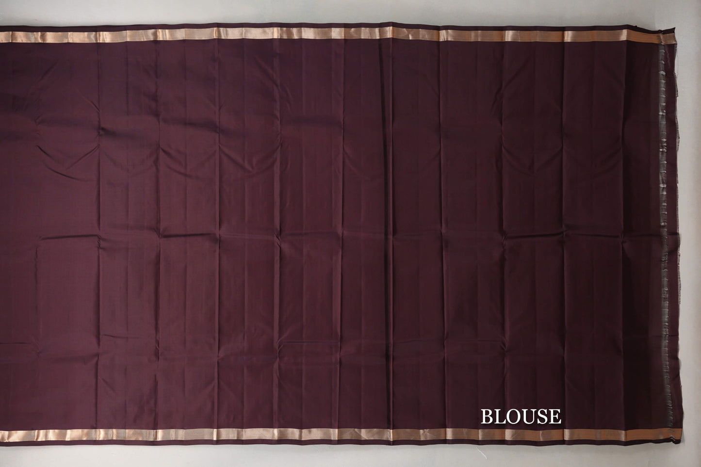 Dark Coffee Brown Light Weight Kanjivaram Silk Saree blouse