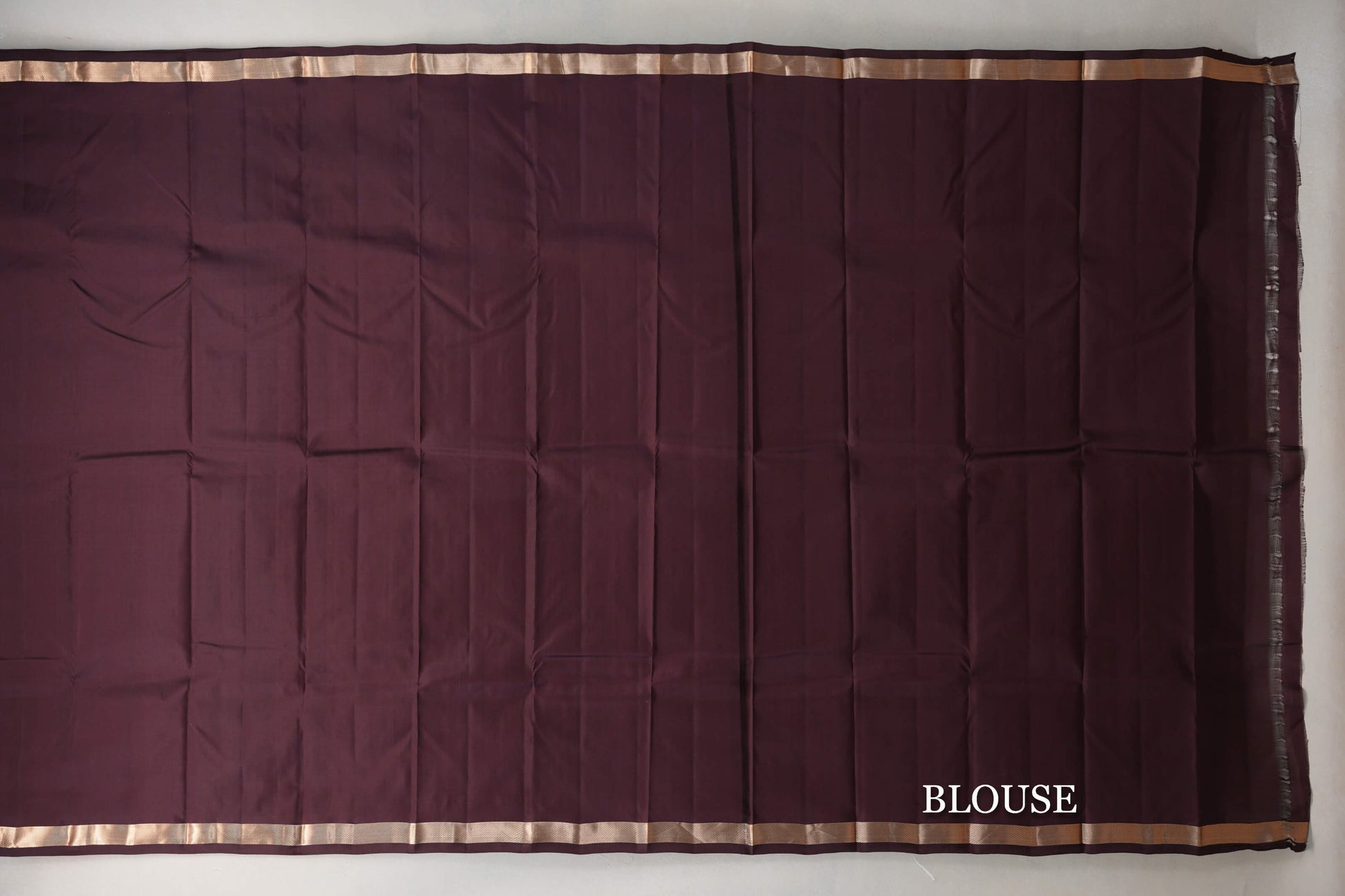 Dark Coffee Brown Light Weight Kanjivaram Silk Saree blouse
