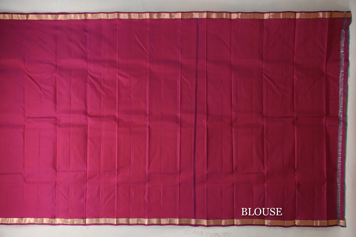 Bright Magenta Pink Light Weight Kanjivaram Silk Saree blouse
