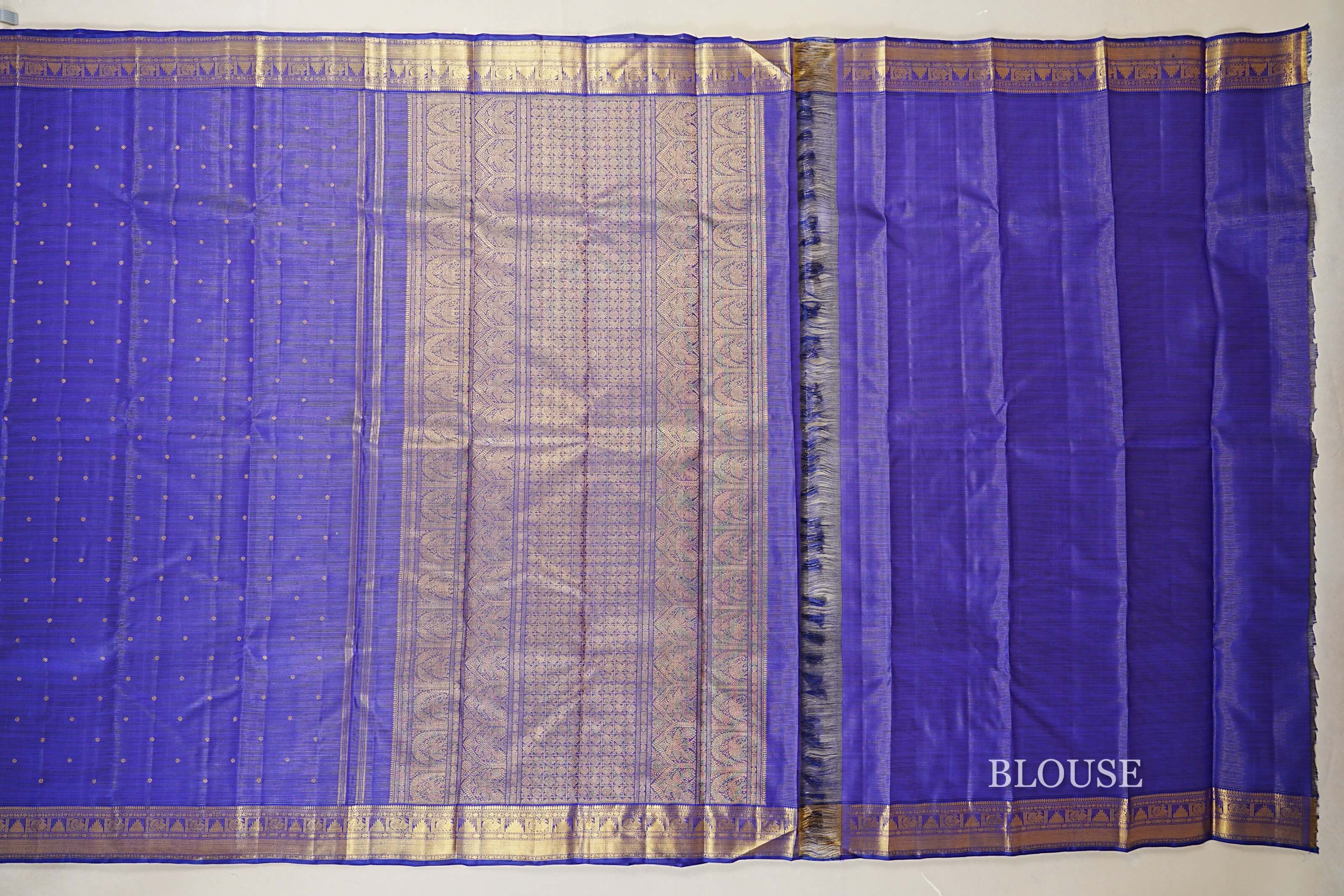 Royal Blue Heirloom Kanjivaram Silk Saree  blouse