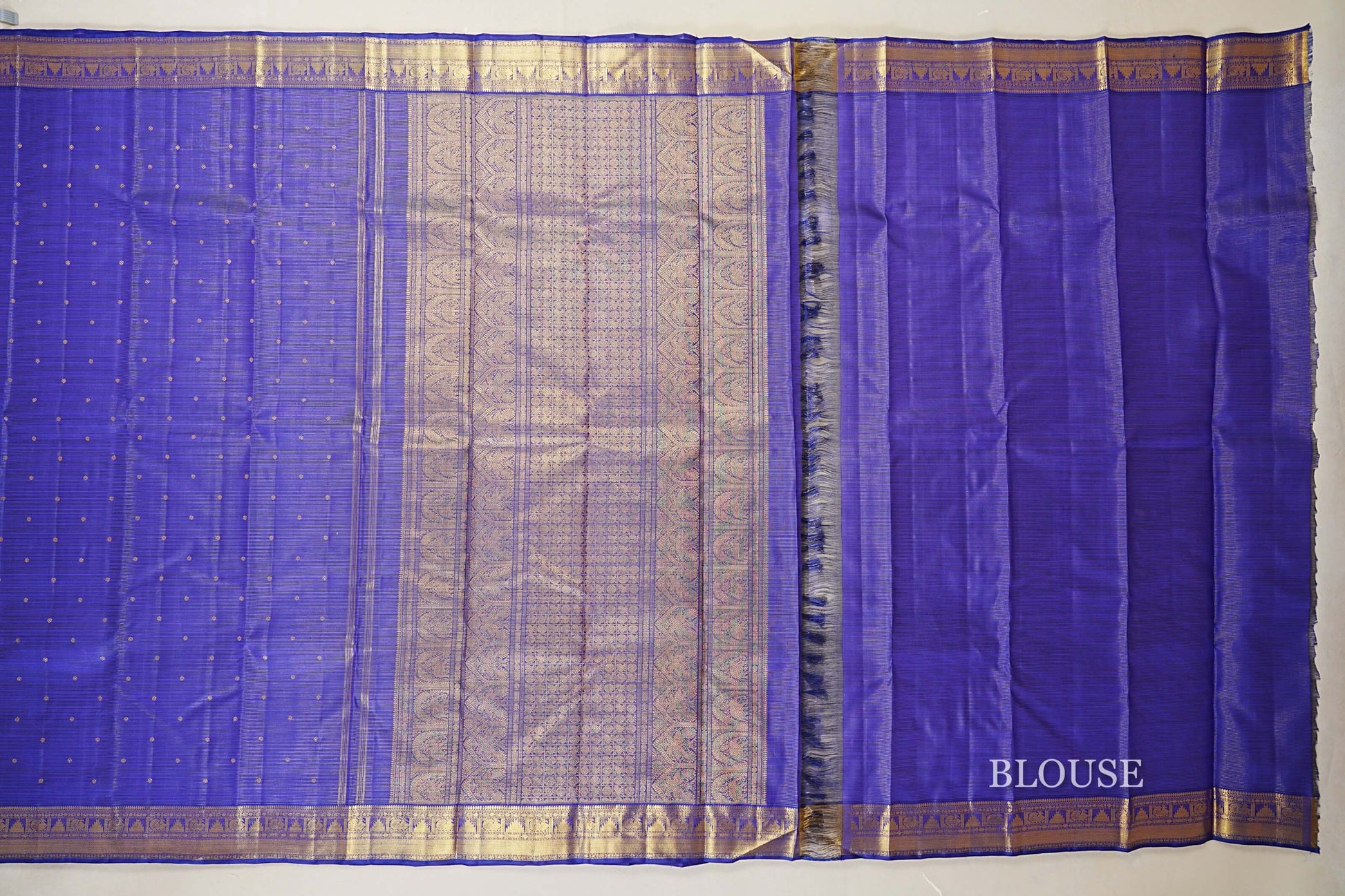 Royal Blue Heirloom Kanjivaram Silk Saree  blouse