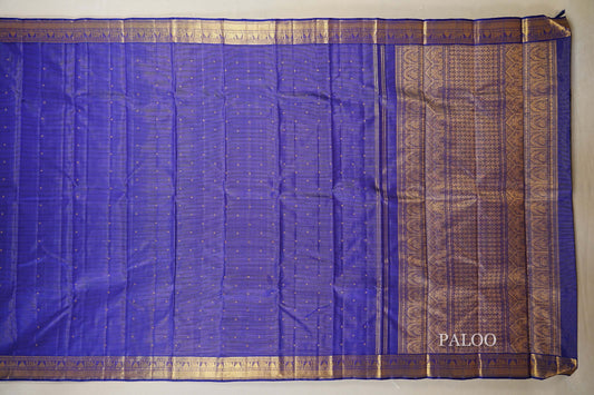 Royal Blue Heirloom Kanjivaram Silk Saree  paloo