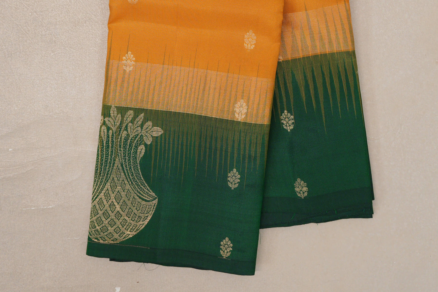 Mango Yellow Light Weight Kanjivaram Silk Saree border