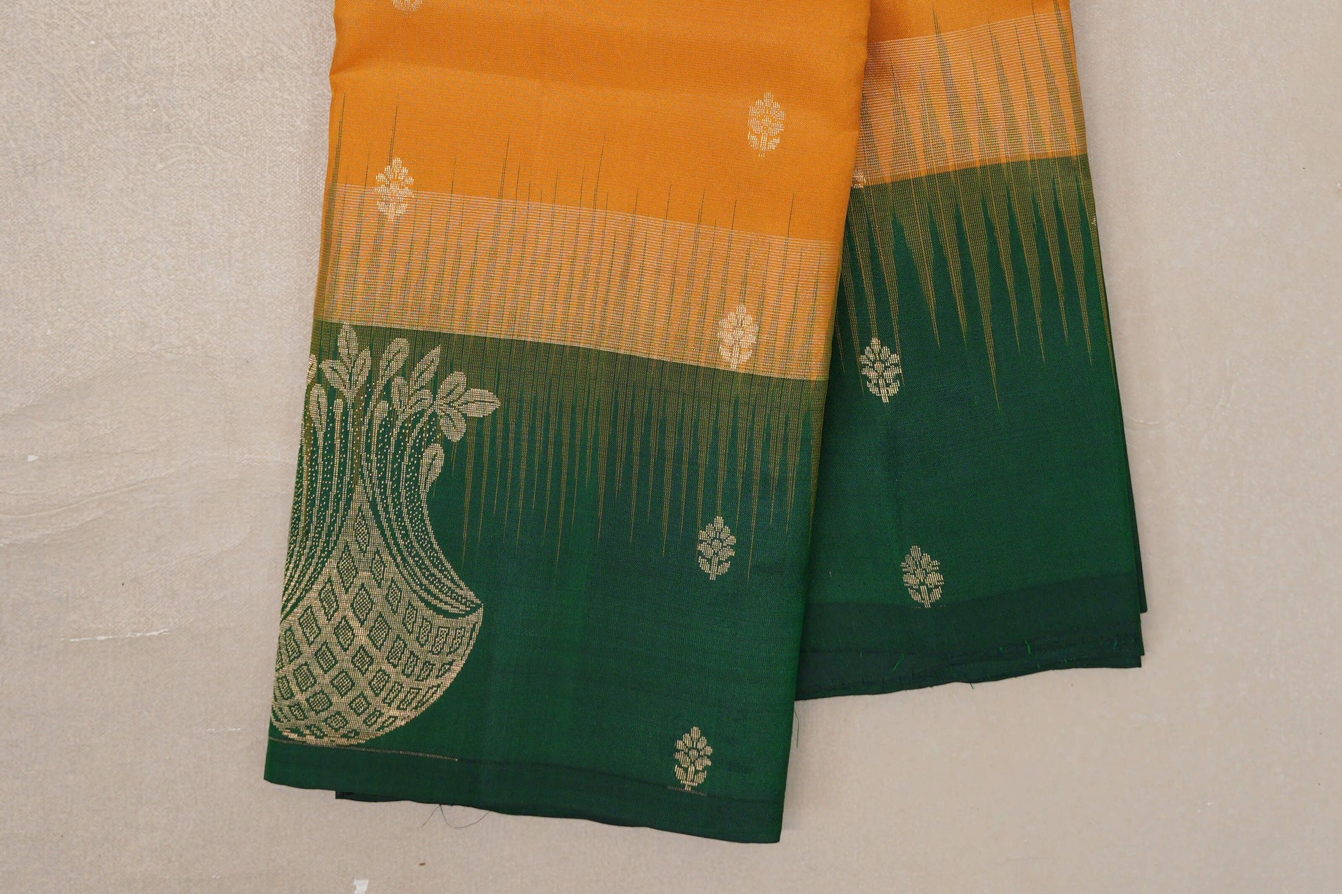 Mango Yellow Light Weight Kanjivaram Silk Saree border