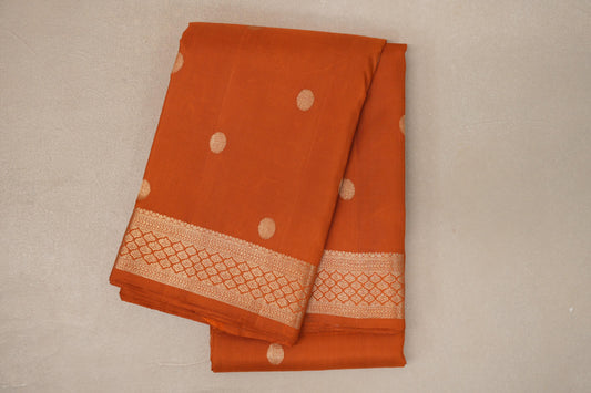 Mango Orange Vintage Kanjivaram Silk Saree