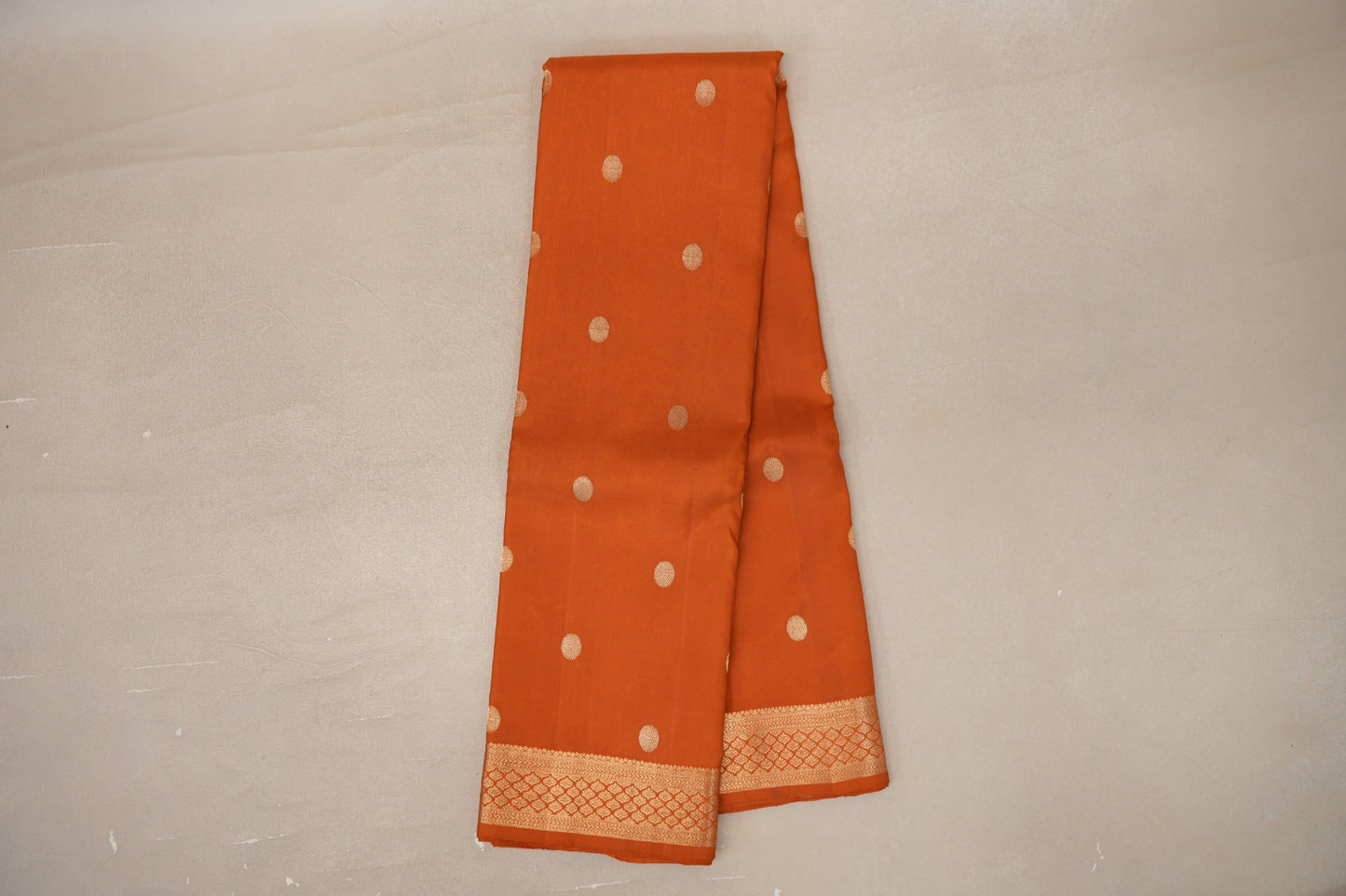 Online Mango Orange Vintage Kanjivaram Silk Saree