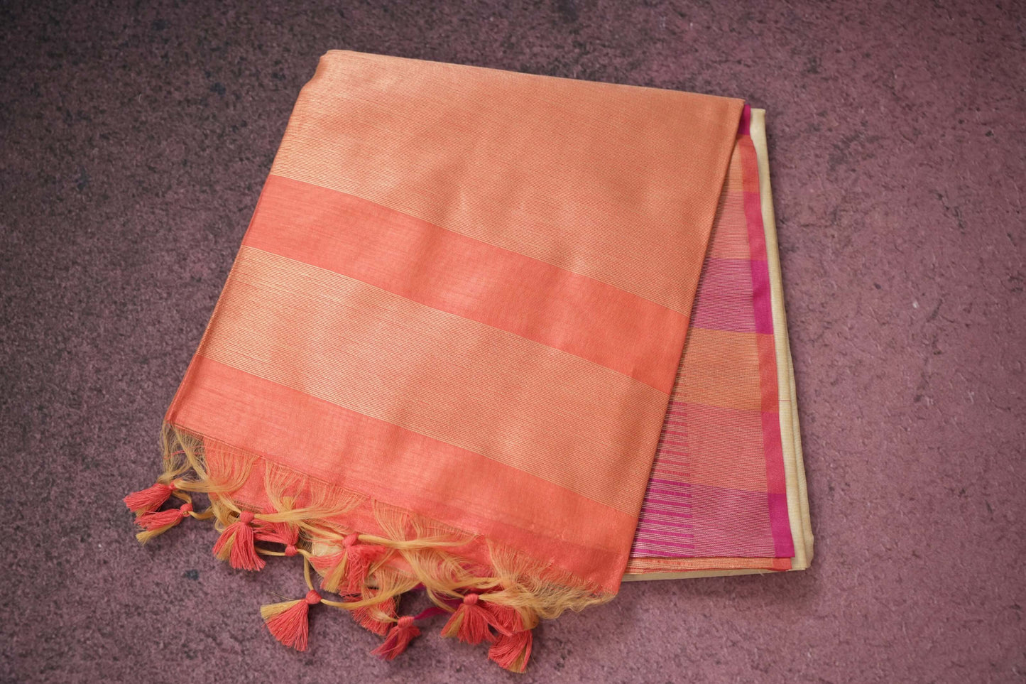 cream semi tussar silk saree