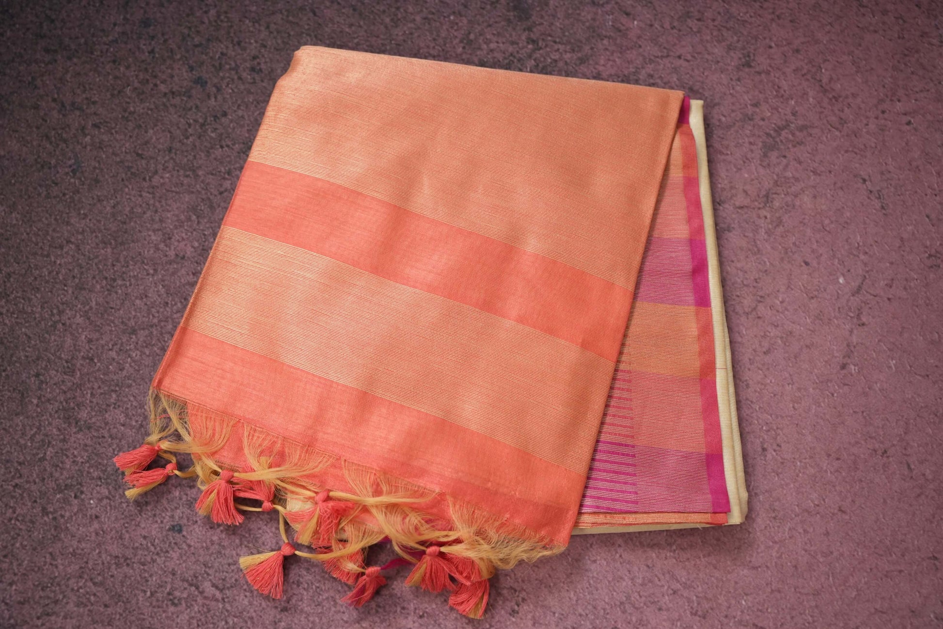 cream semi tussar silk saree