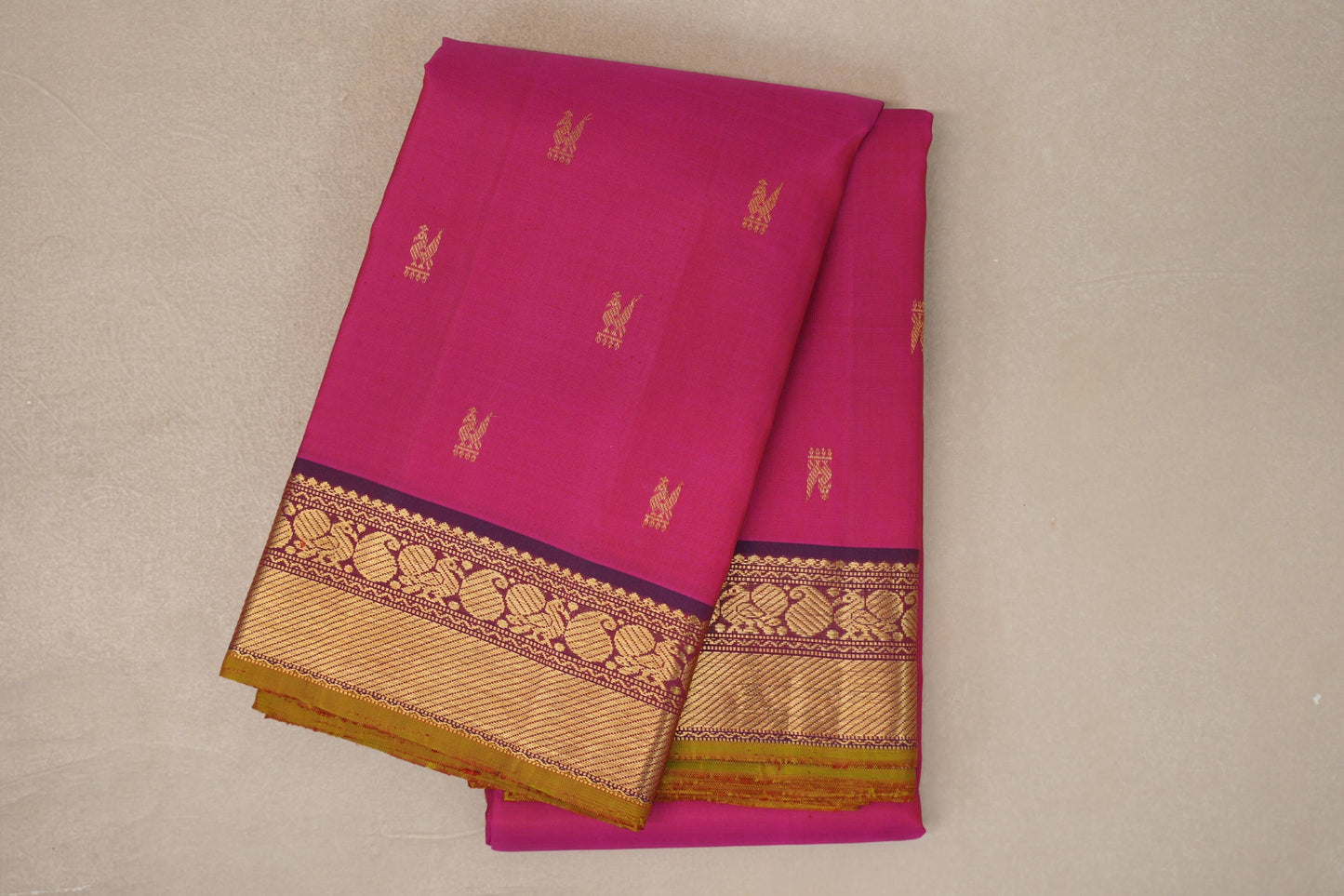 Orangish Pink Vintage Kanjivaram Silk Saree