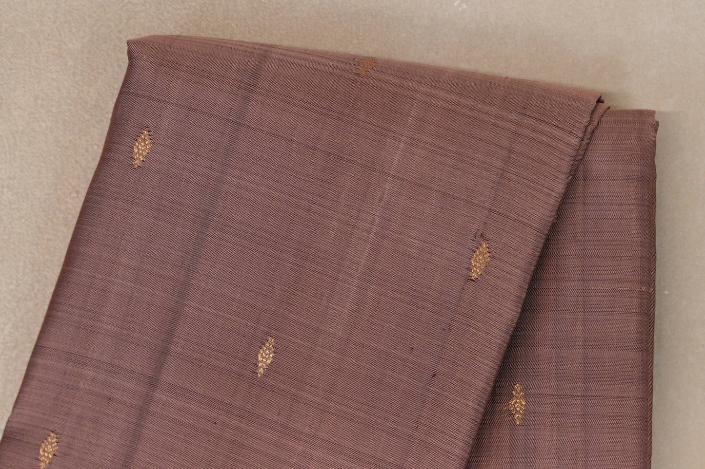 Light Coffee Brown with Deep Purple Borders Vintage Kanjivaram Silk Saree body