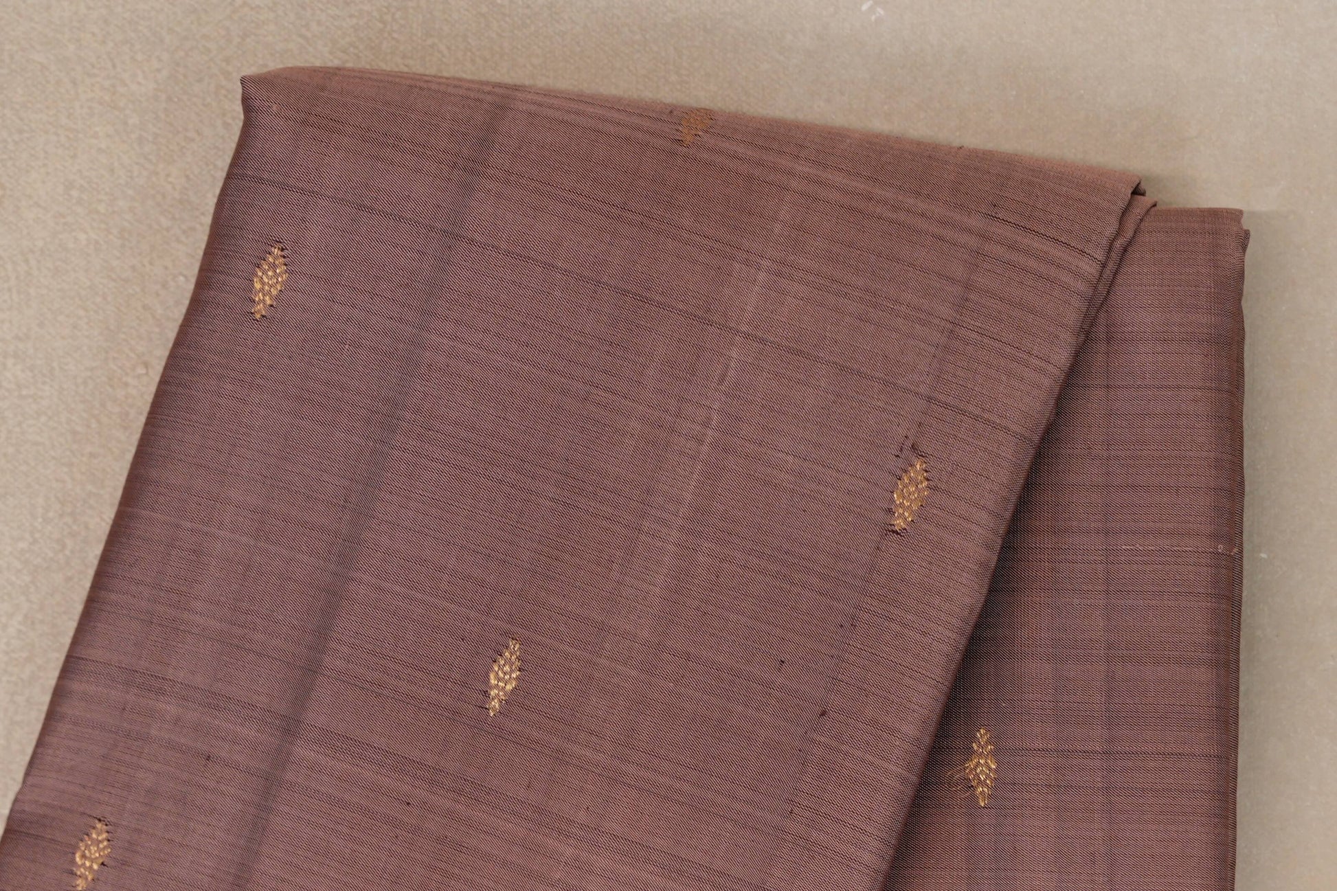 Light Coffee Brown with Deep Purple Borders Vintage Kanjivaram Silk Saree body