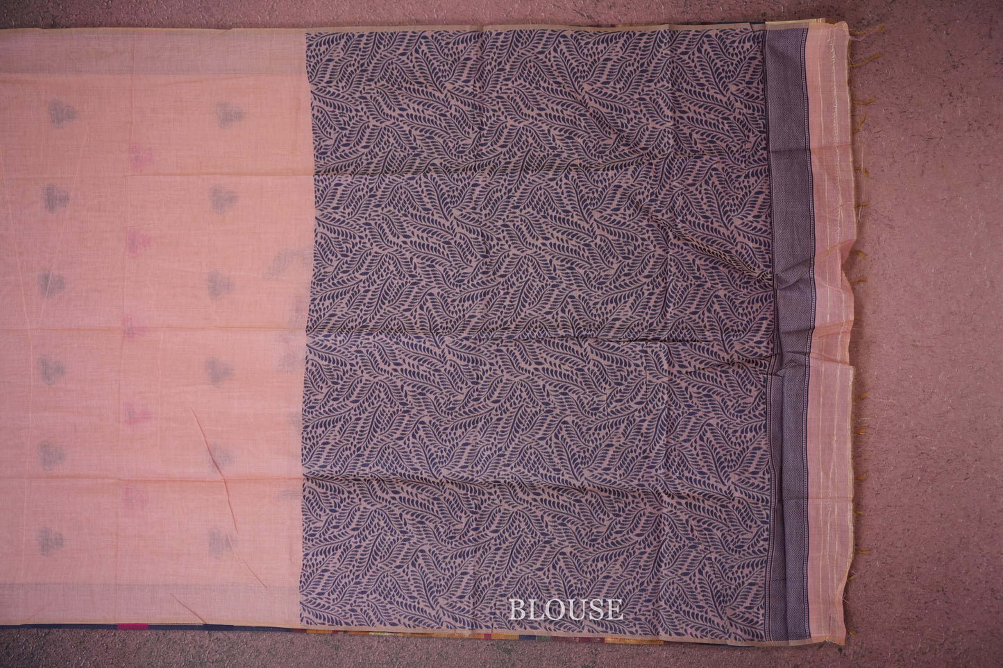 pink semi tussar silk saree blouse 