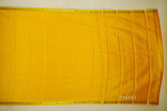 Bright Yellow Mysore Silk Saree by Shreenivas Silks paloo