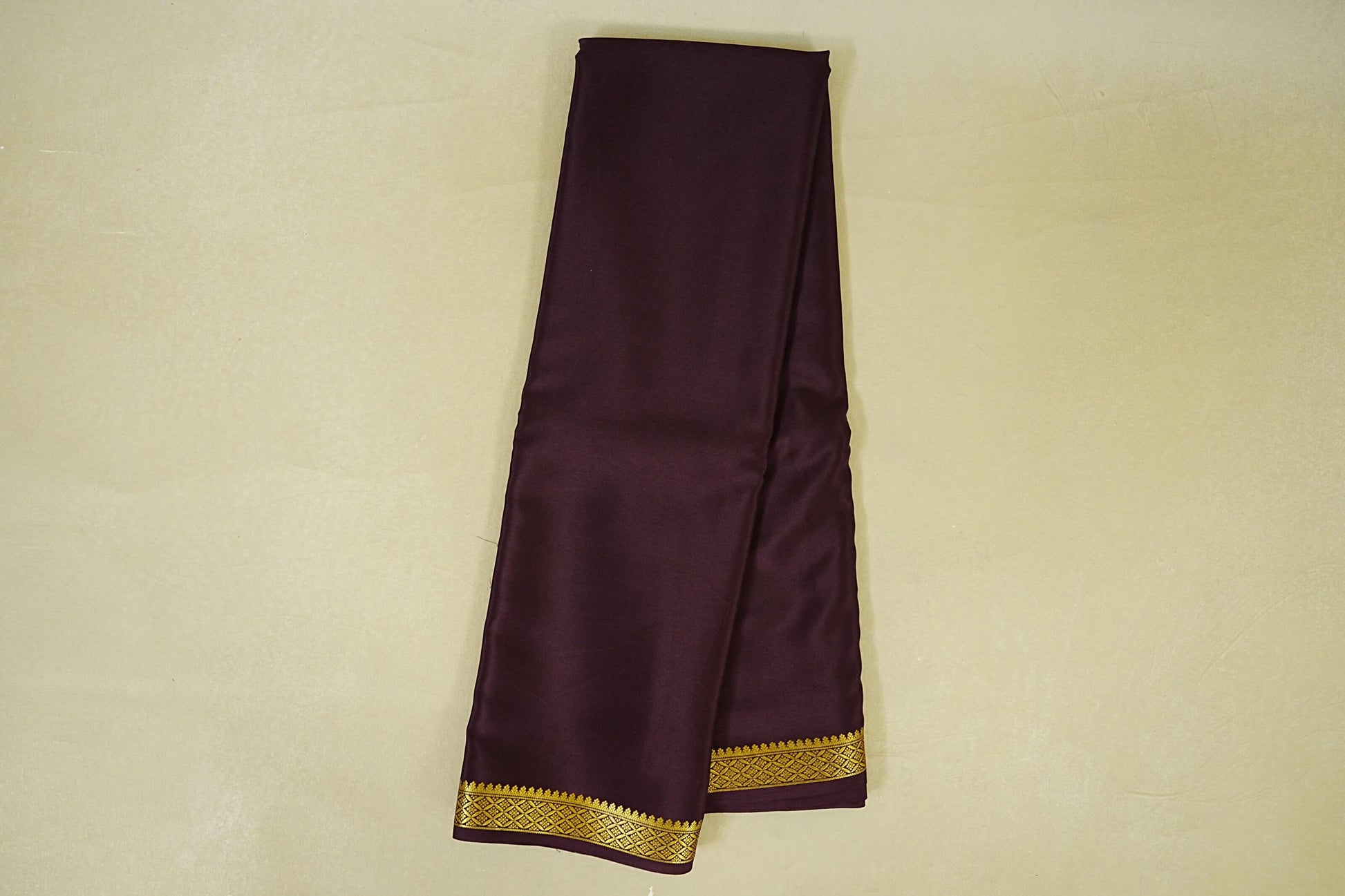 Deep wine Purple Mysore Silk Saree 