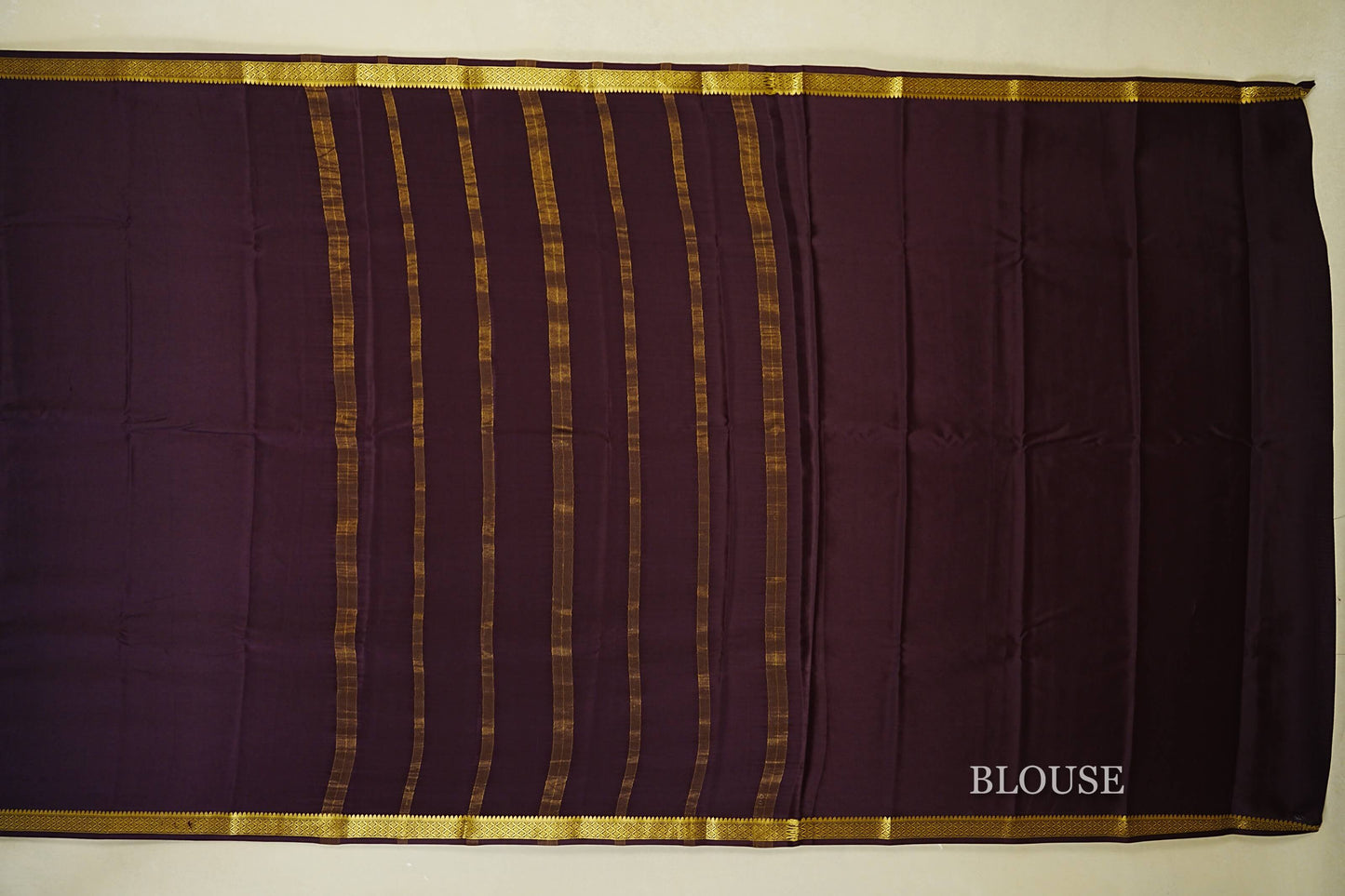 Deep wine Purple Mysore Silk Saree  blouse