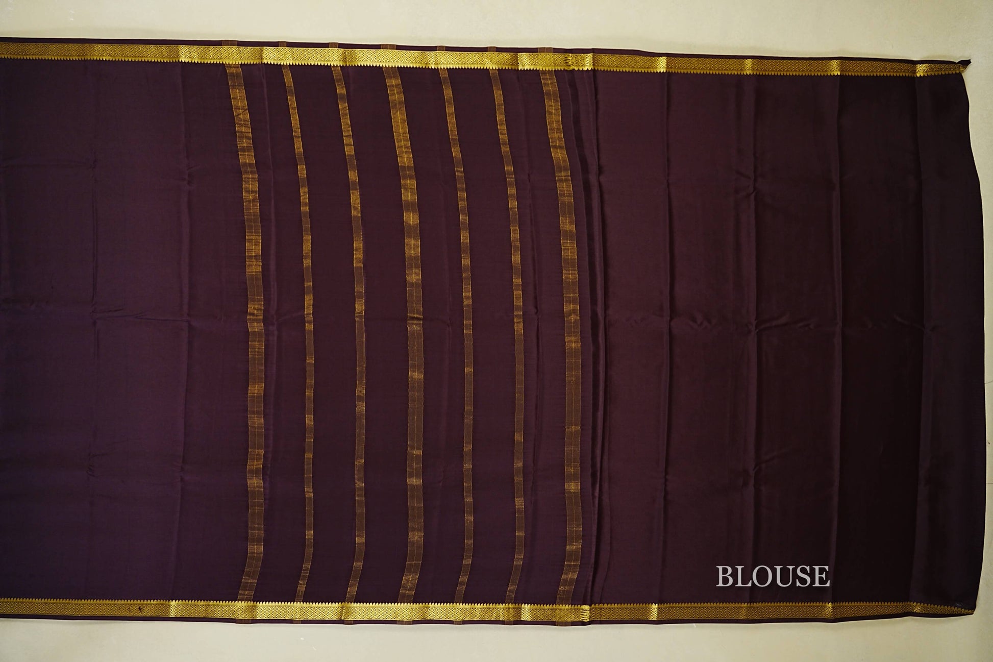 Deep wine Purple Mysore Silk Saree  blouse