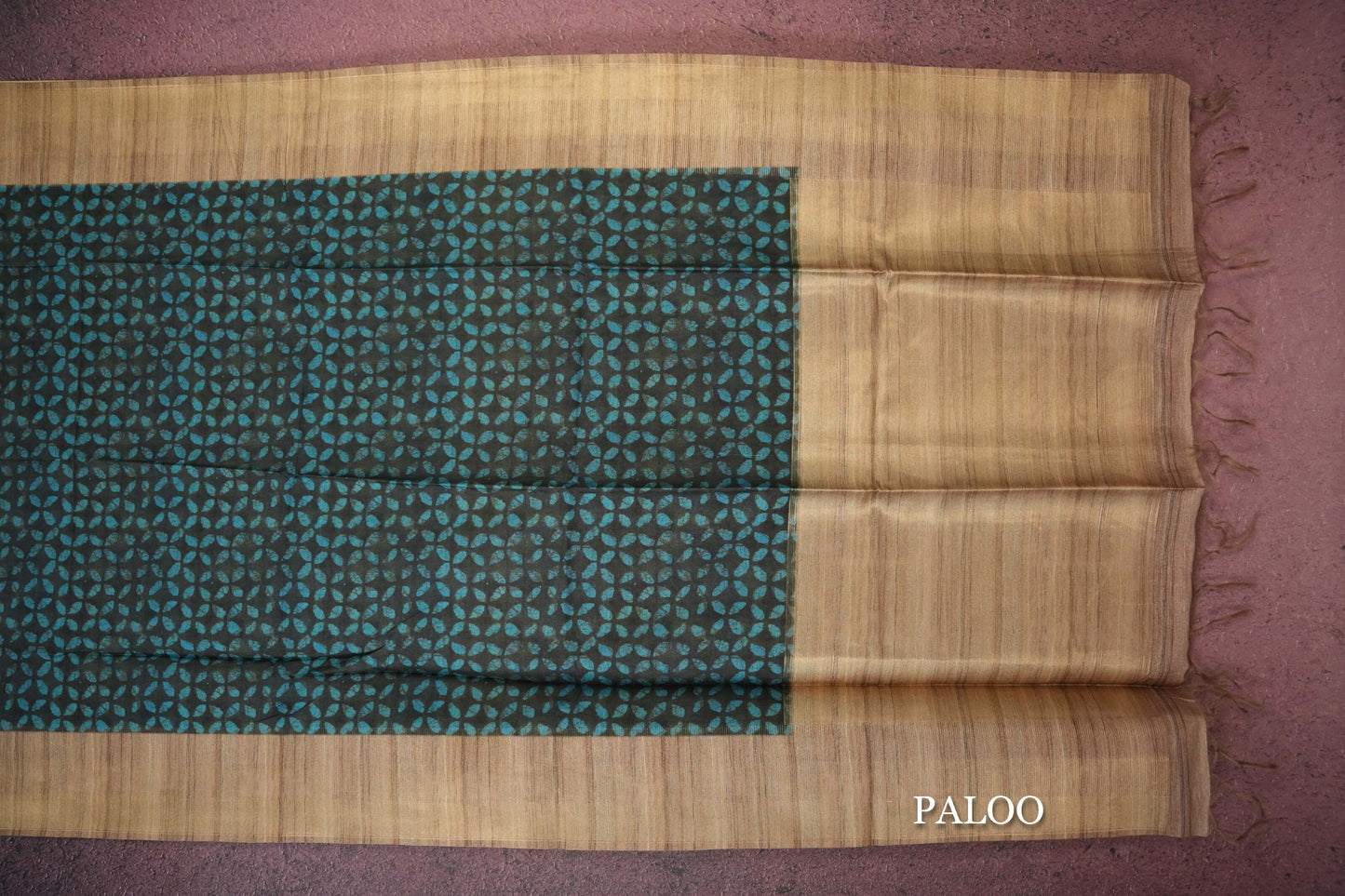  Multi colored semi tussar silk saree paloo