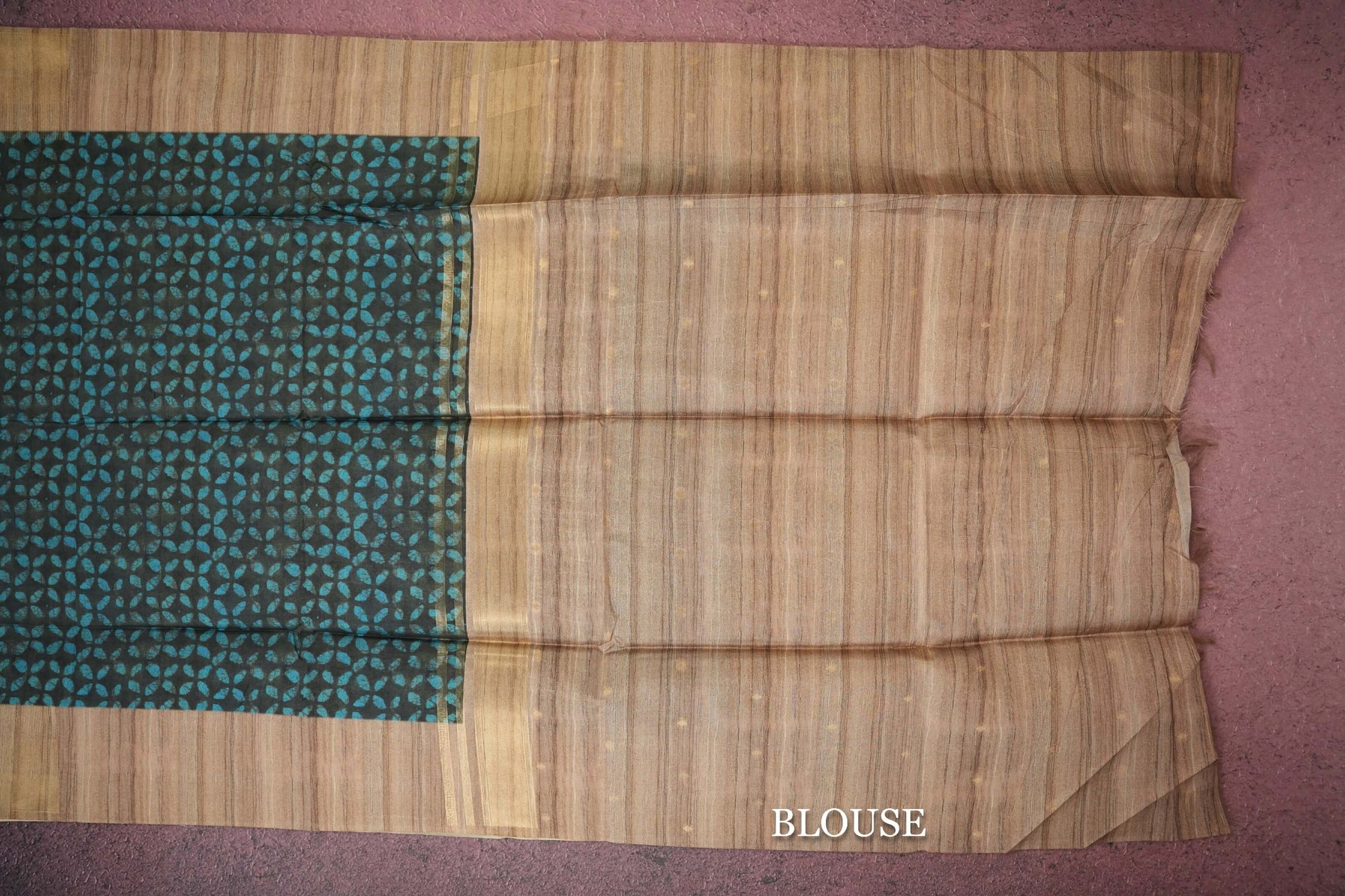  Multi colored semi tussar silk saree blouse