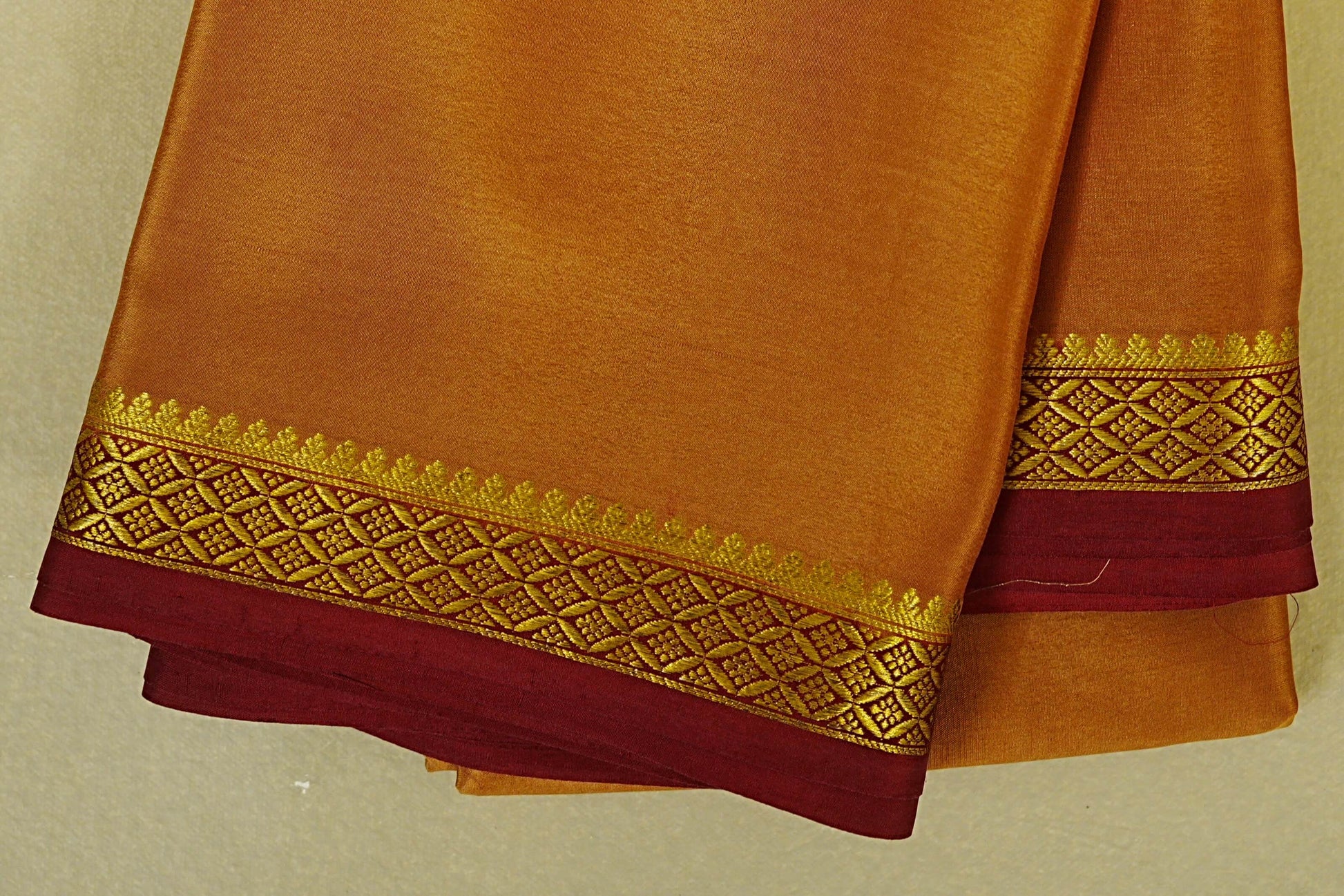 Light Coffee Brown Mysore Silk Saree border