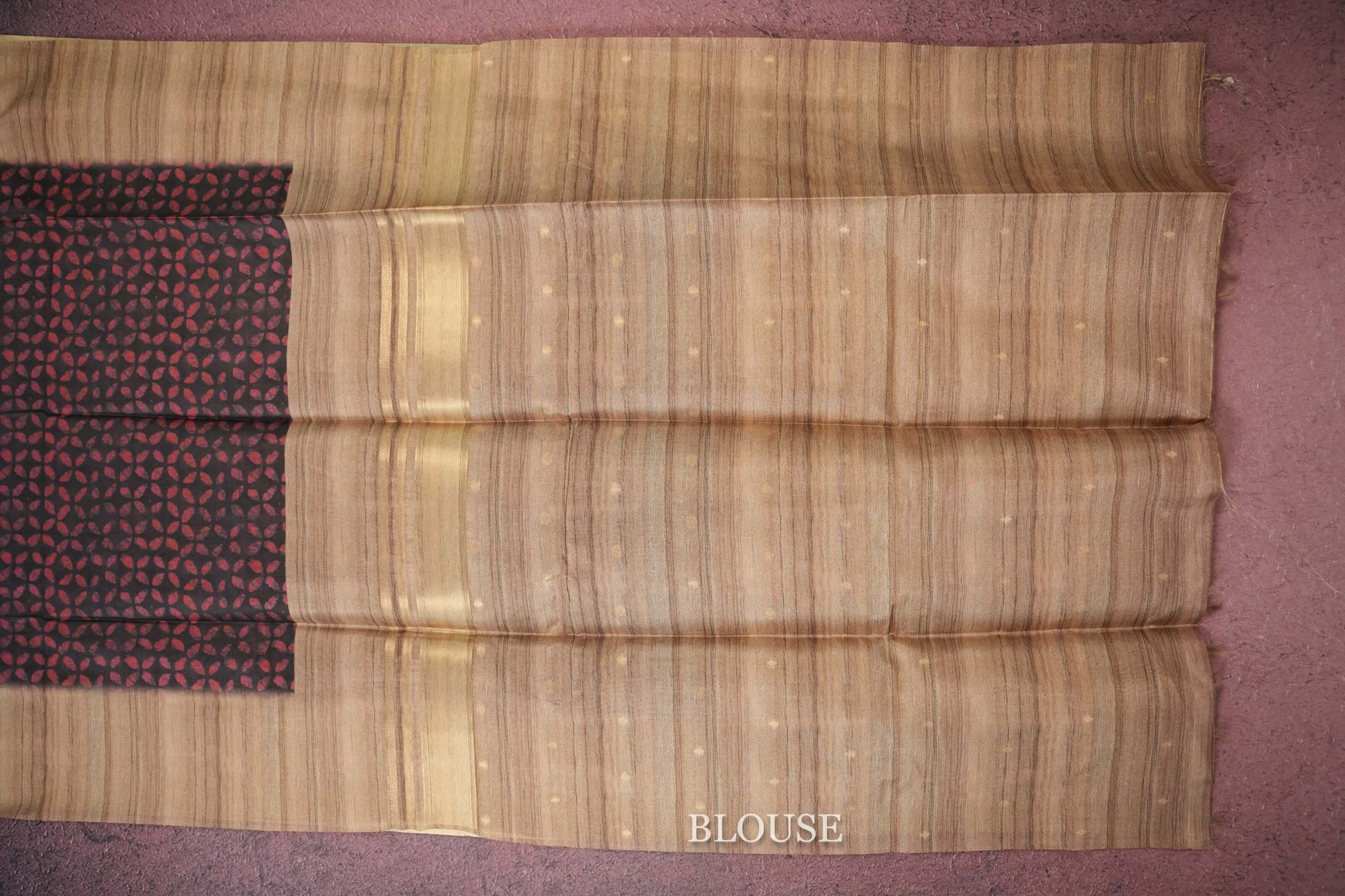 multi coloured semi tussar saree blouse