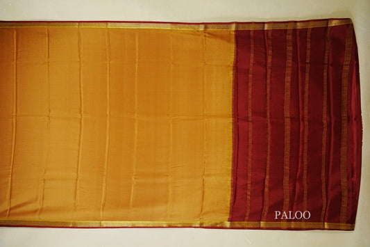 Light Coffee Brown Mysore Silk Saree paloo