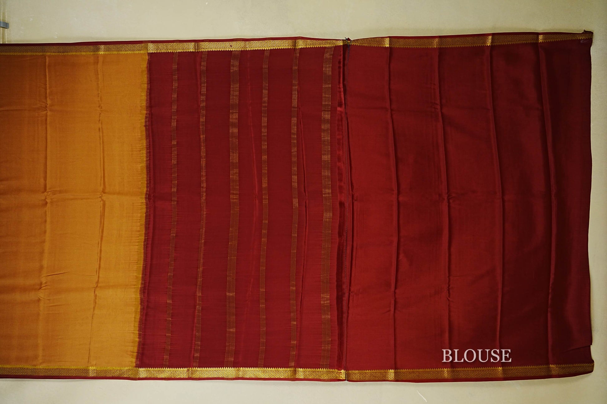 Light Coffee Brown Mysore Silk Saree blouse