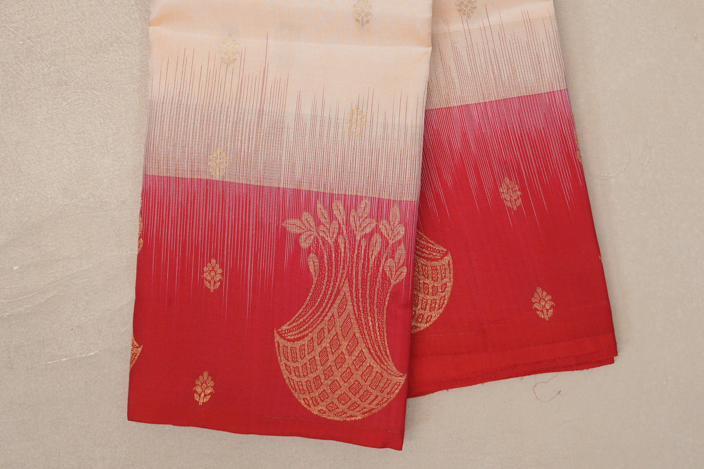 Cream Light Weight Kanjivaram Silk Saree border