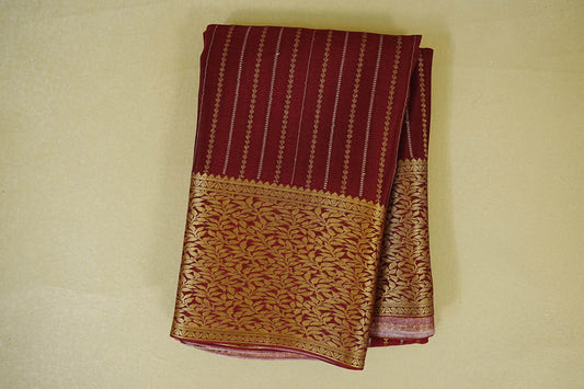 Deep Maroon Mysore Silk Saree SS8511