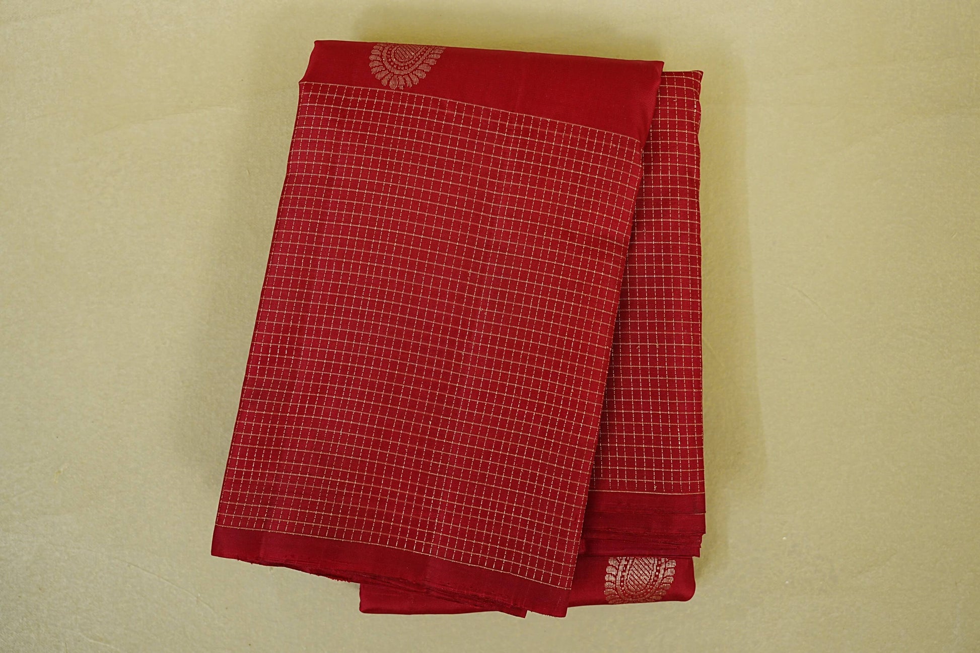 Deep Red Light Weight Kanchipuram Silk Saree