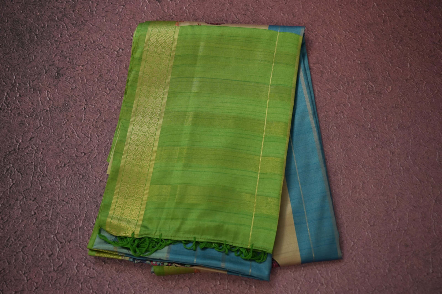 Light Blue Semi Tussar Silk Saree