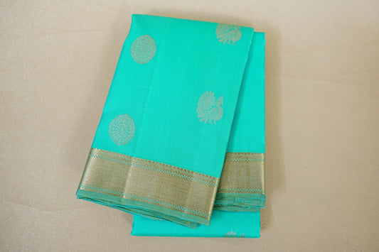 Aqua Blue Vintage Kanjivaram Silk Saree