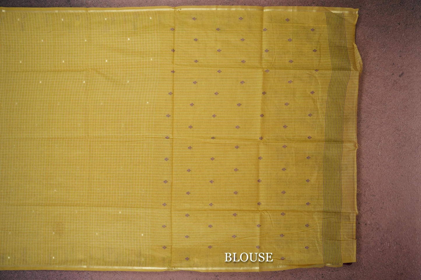 Mustard Yellow semi silk saree blouse