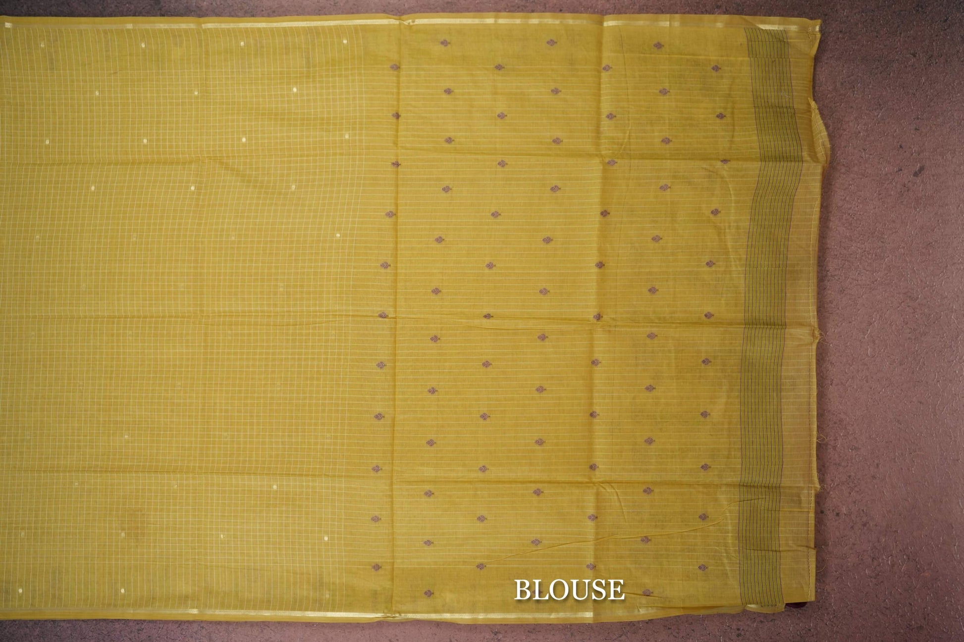 Mustard Yellow semi silk saree blouse