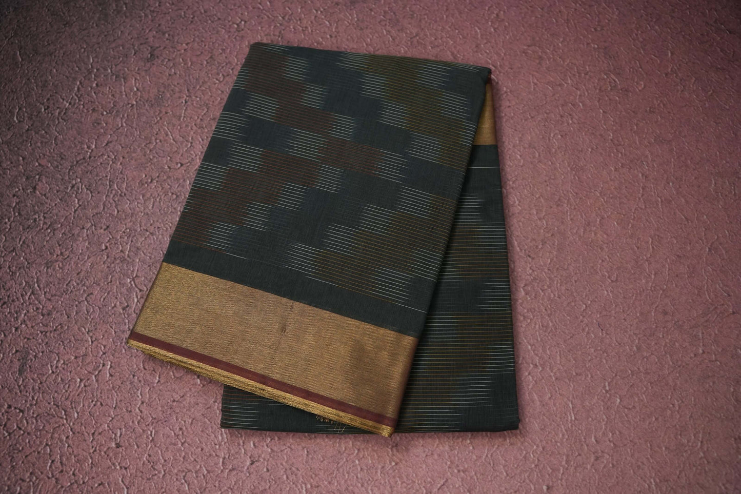 Dark blue semi tussar silk saree