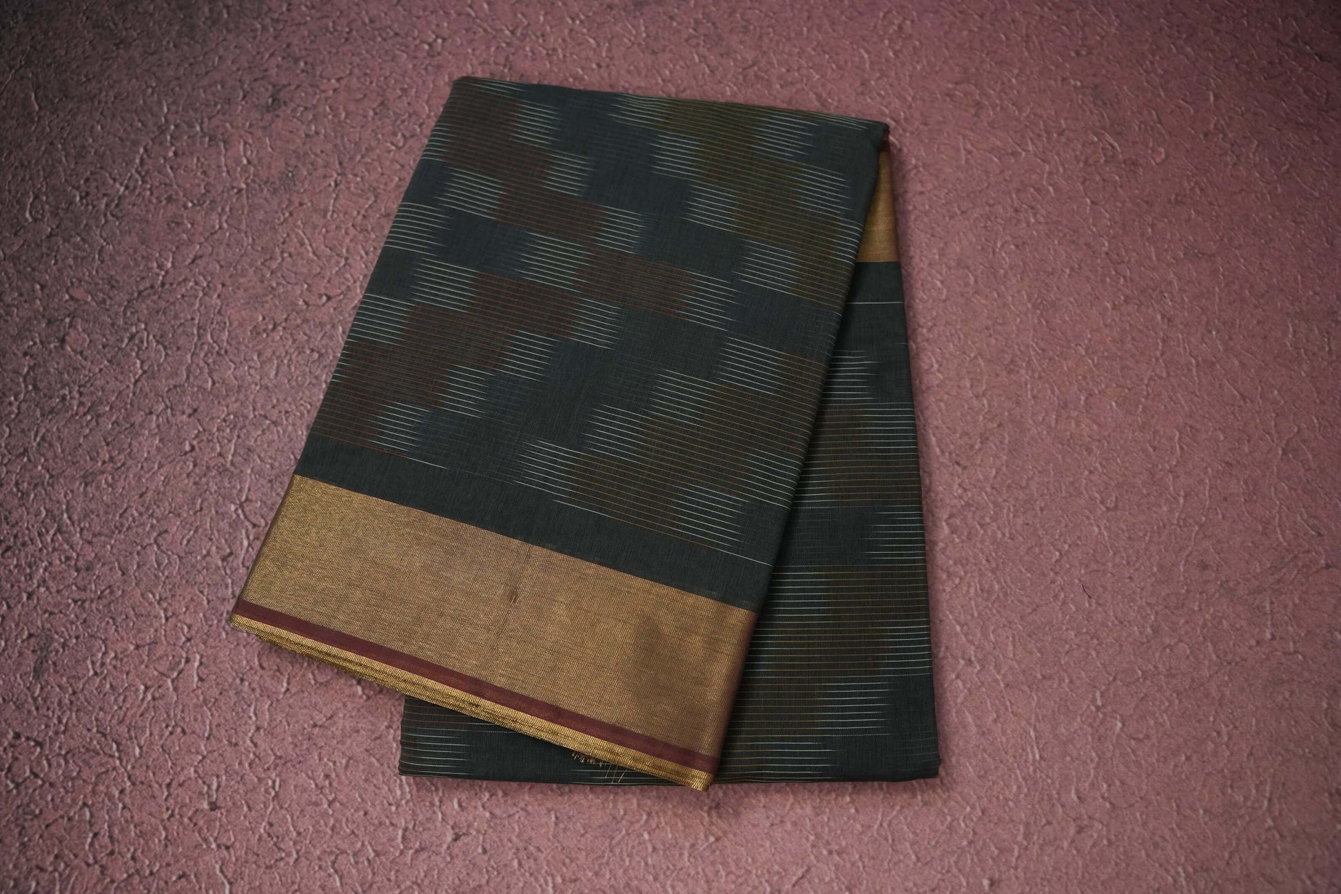 Dark blue semi tussar silk saree