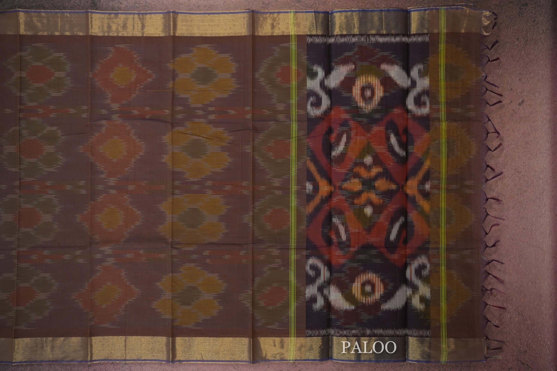 Online semi tussar silk saree paloo