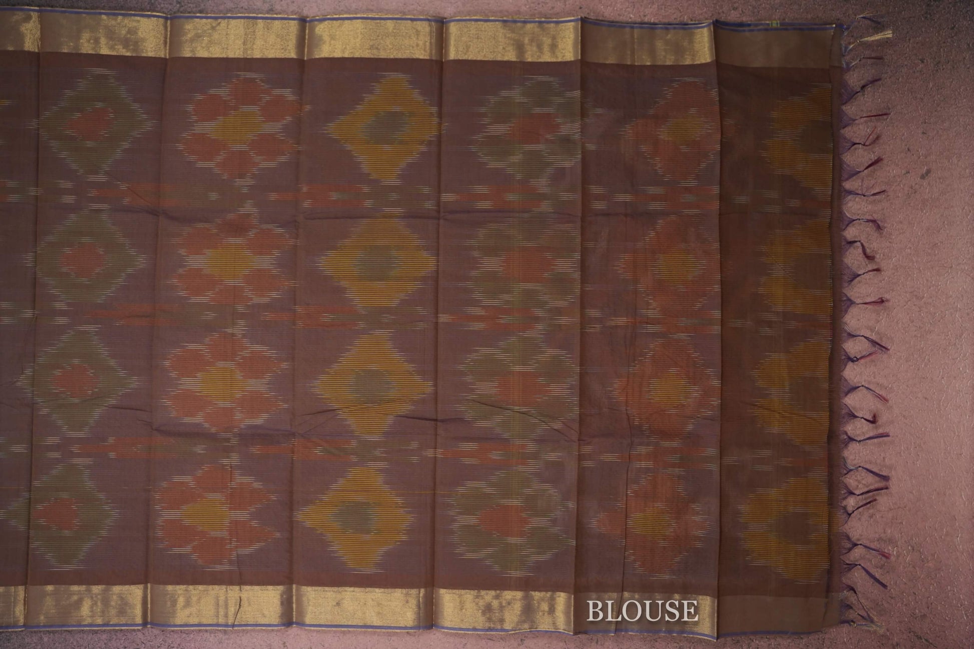 Online semi tussar silk saree blouse