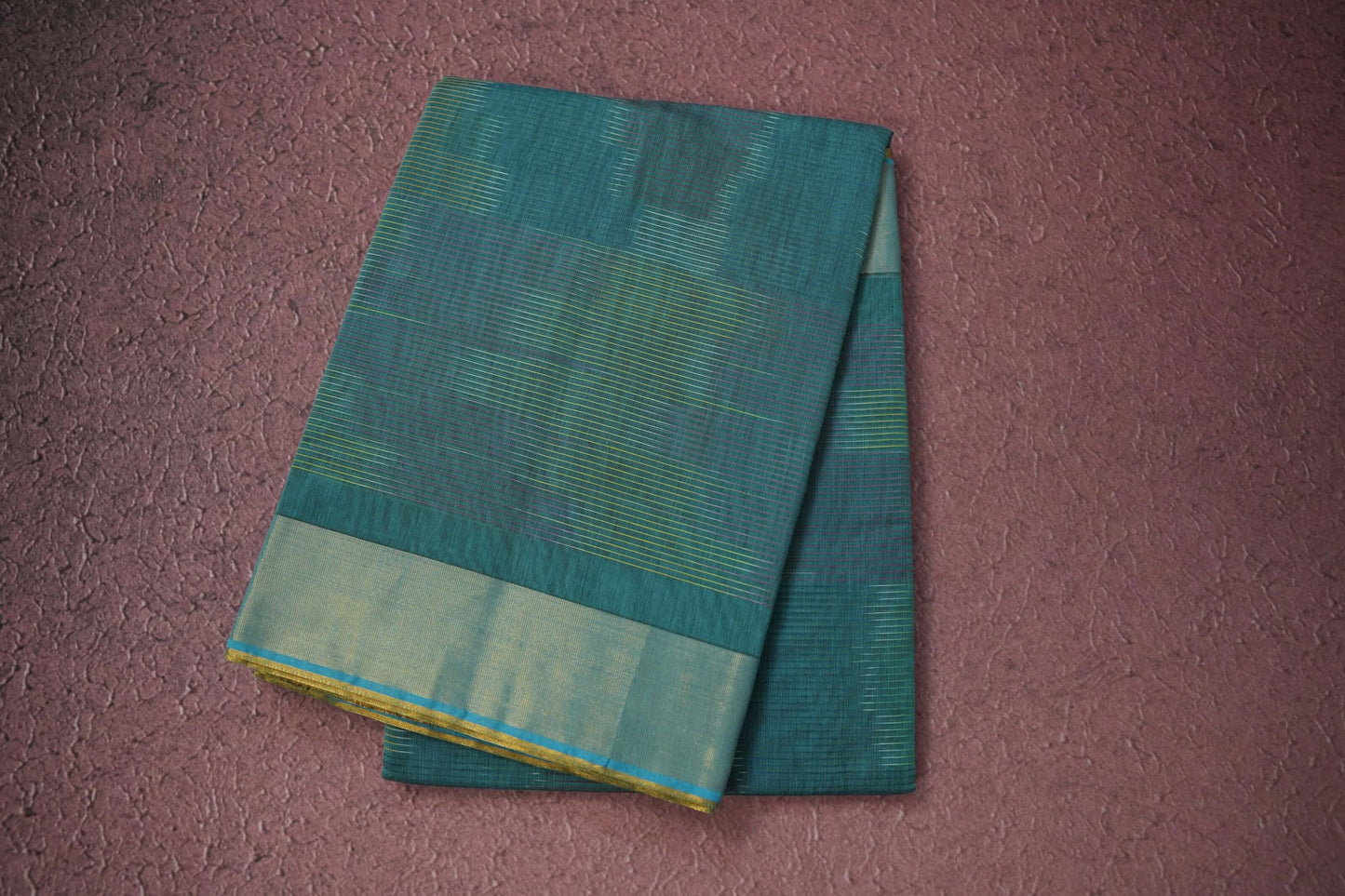 Teal semi tussar silk saree