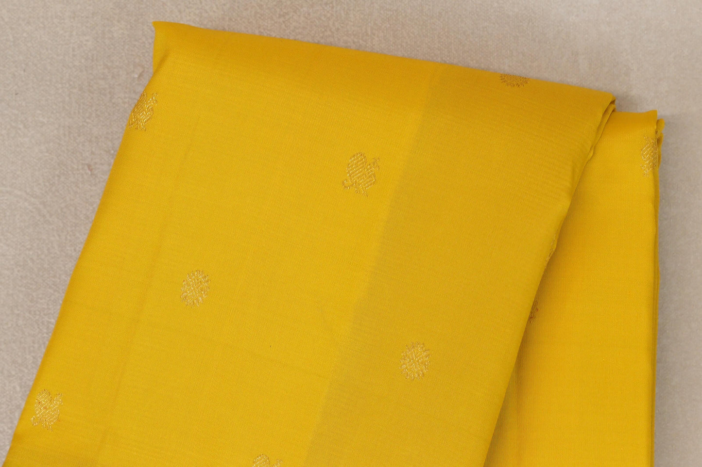 Bright Yellow with Deep maroon borders Vintage Kanjivaram Silk Saree body
