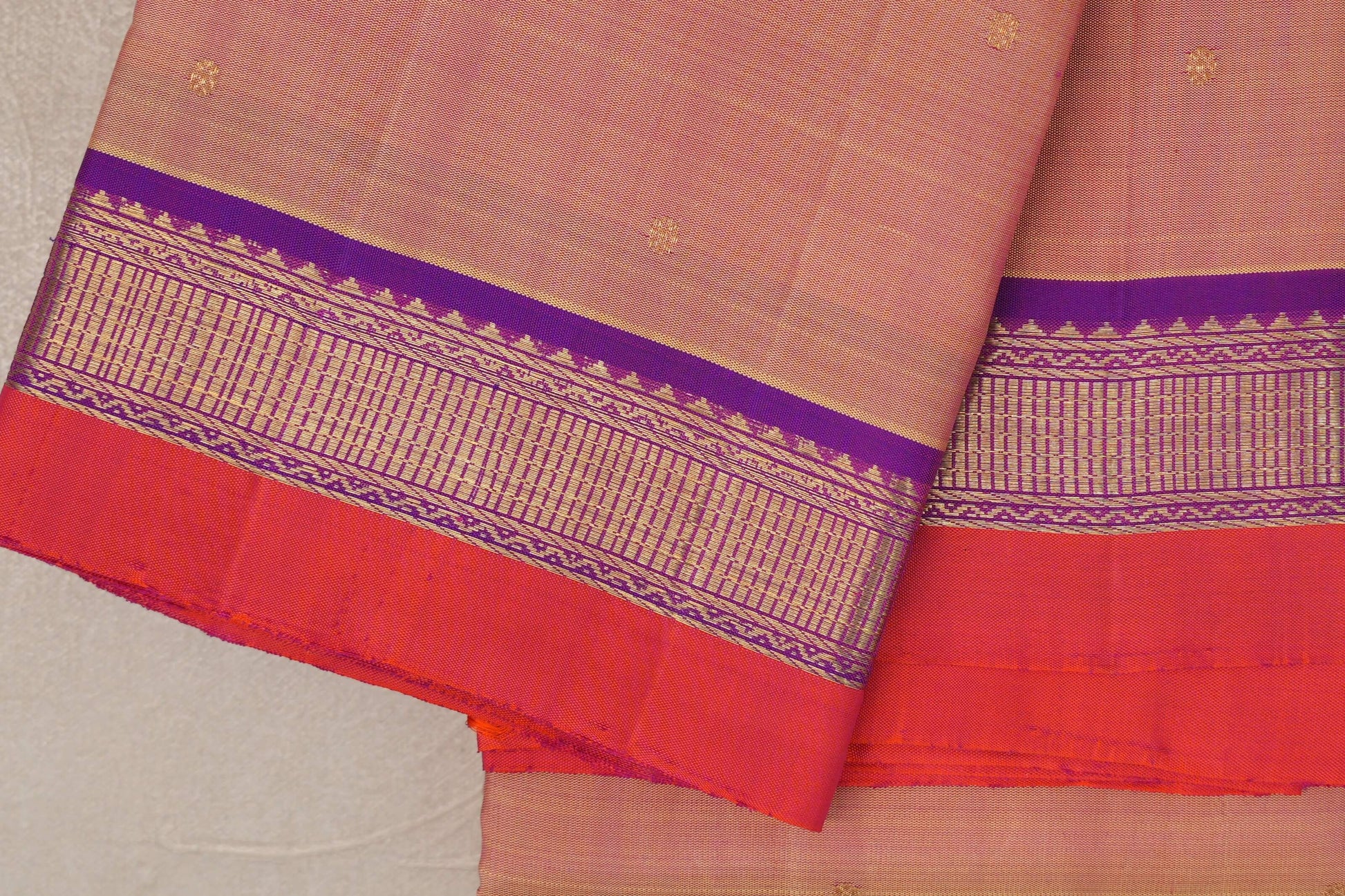 Dual Tone of Yellow & Green Vintage Kanjivaram Silk Saree blouse