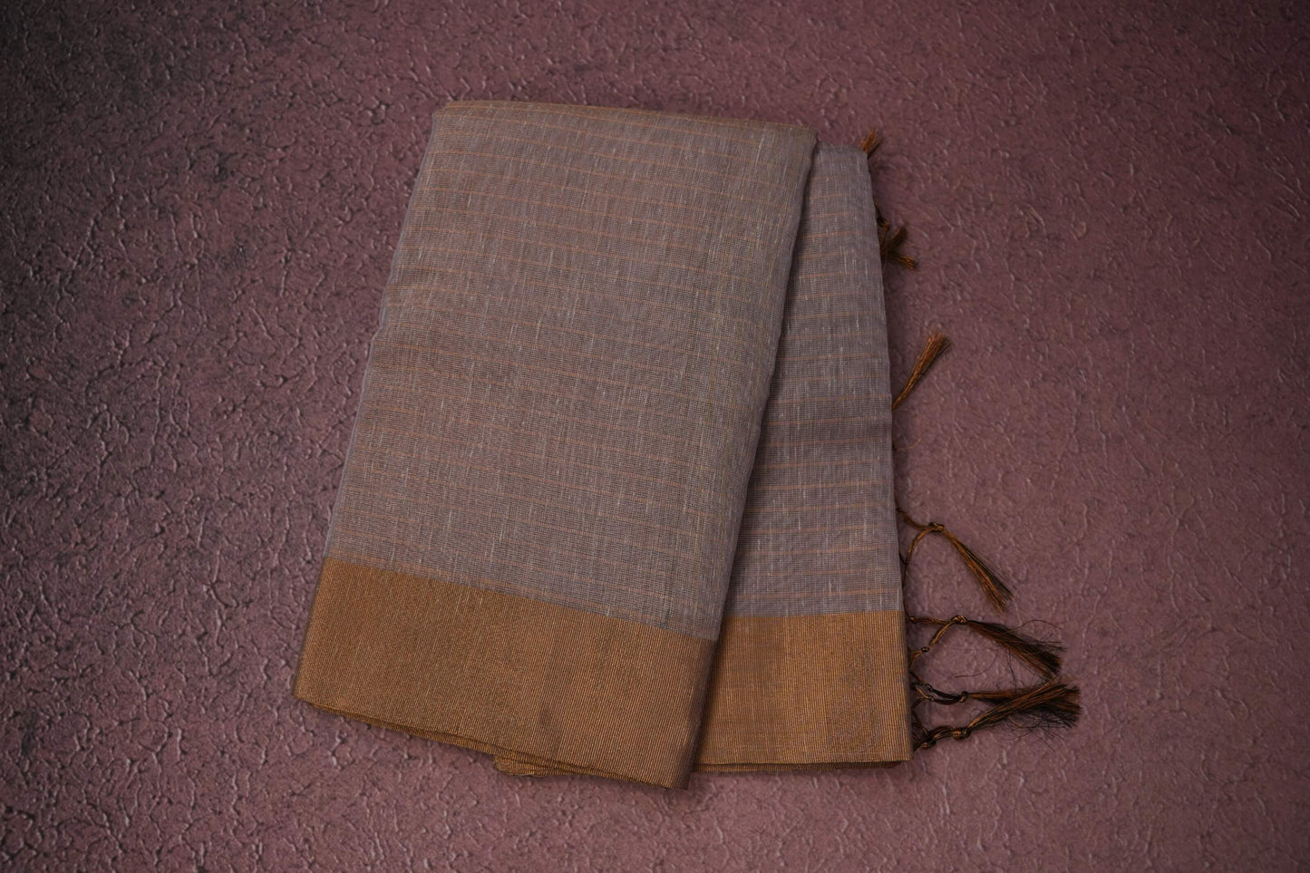 Lavender semi linen saree